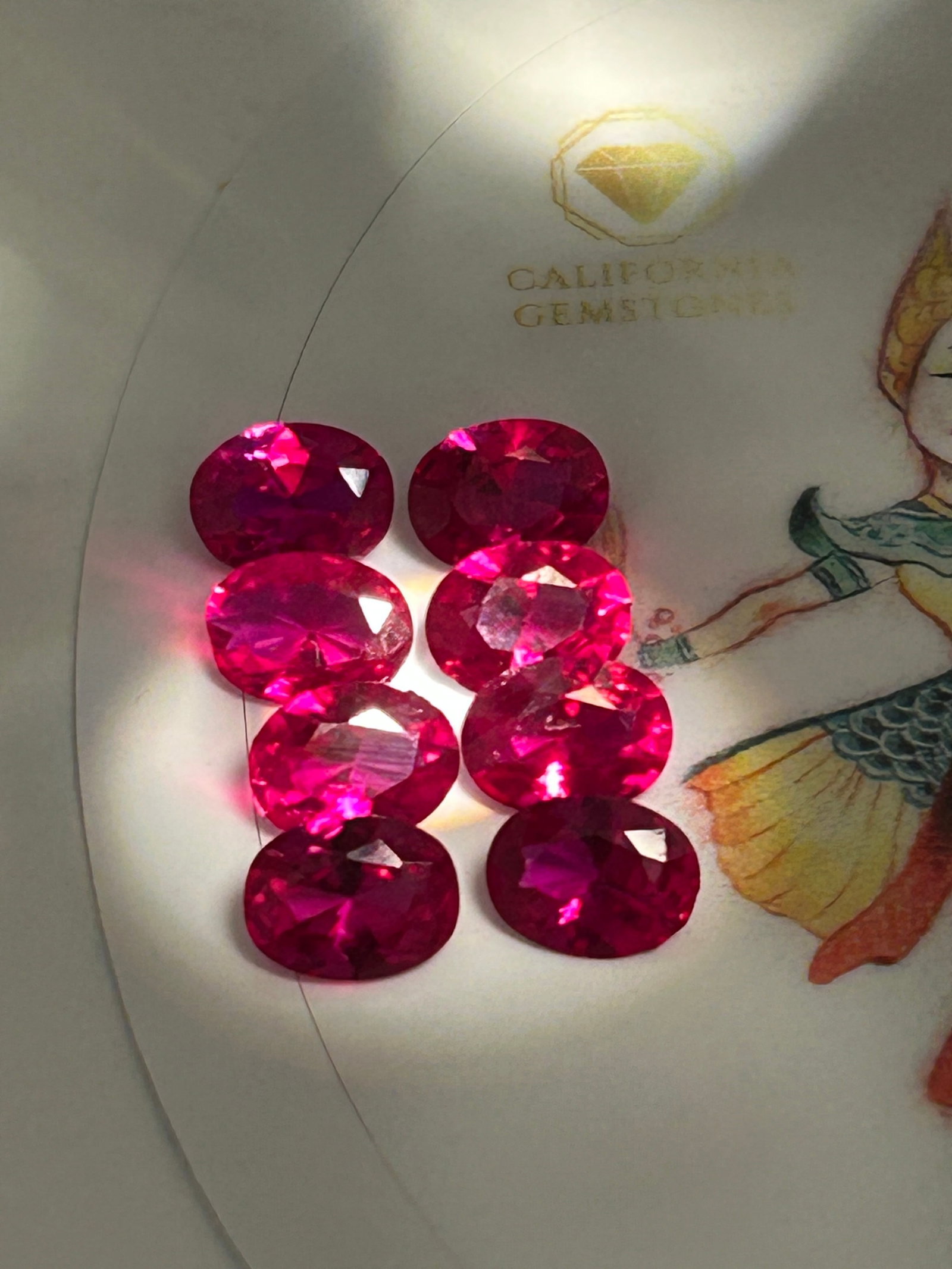 7.2 Carat -tcw --- Myanmar Red Ruby ---- Oval Cut 8 Pieces (1 of 4)