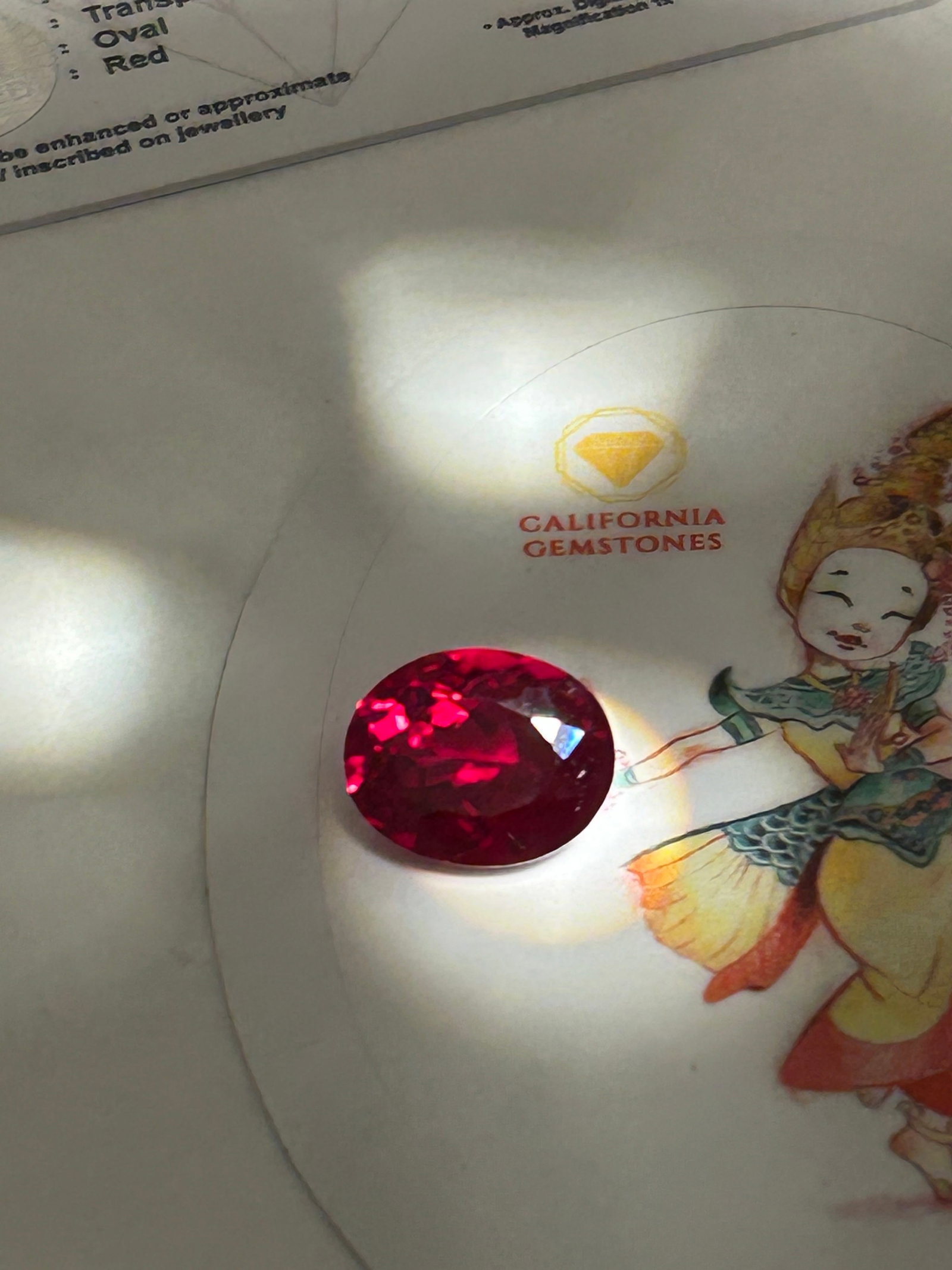 8 Carats -- Myanmar Red Ruby--- Oval Cut ---GGI Certified: a highly coveted and exceptional gemstone. It is celebrated globally for its intense saturation, vivid red color (often described as "pigeon's blood"), and historical prestige.