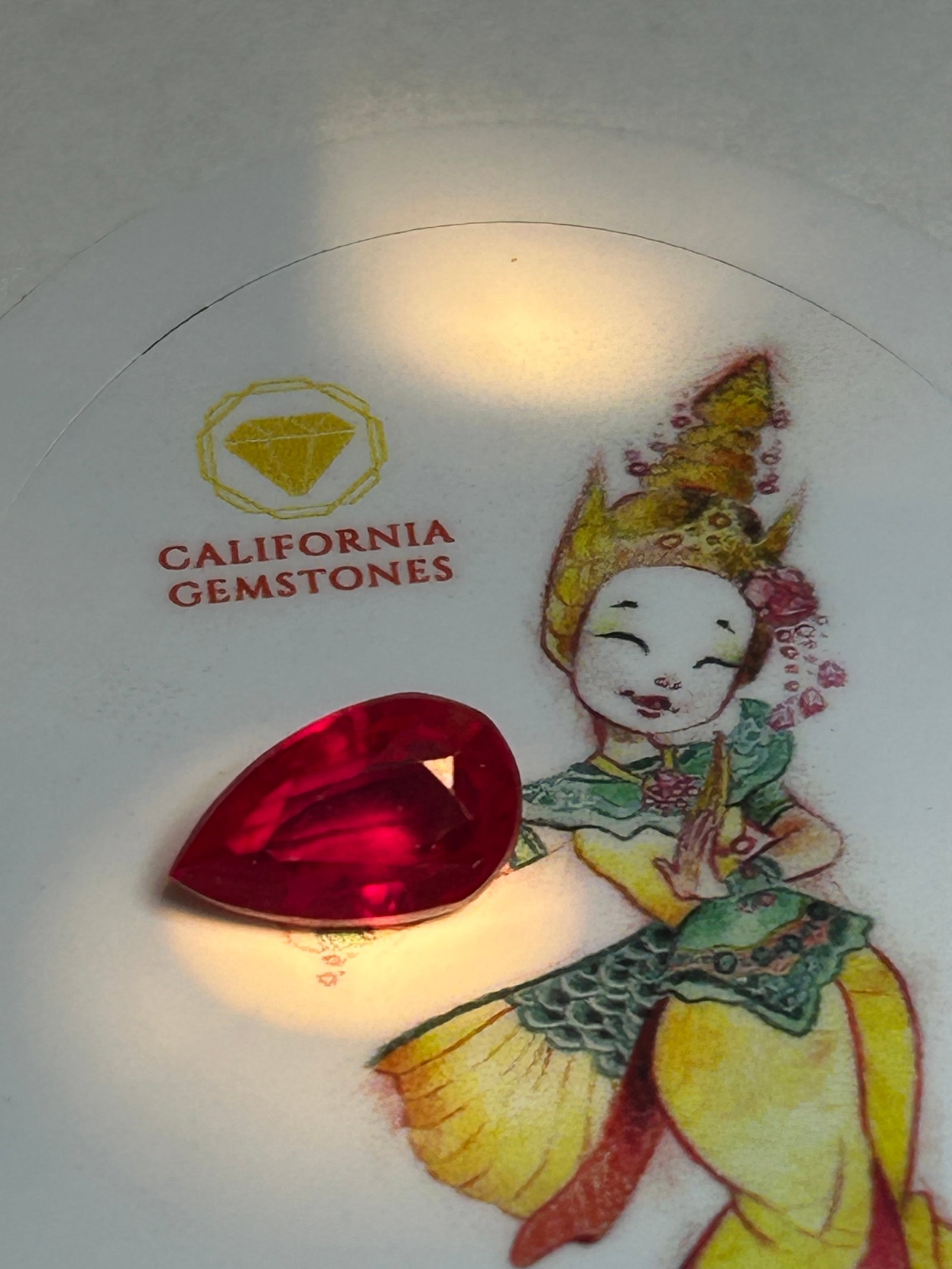 5.90 Carat -- Natural Myanmar Ruby-- Pear Cut--- GGL Certified (1 of 5)