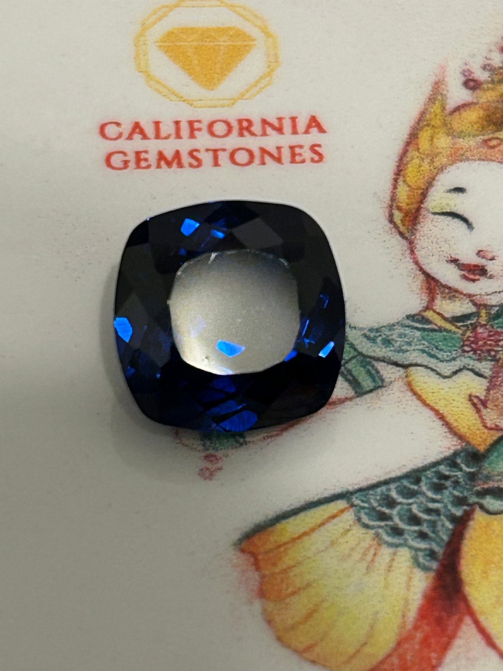 8.00 Carat -- Natural Tanzanite-- Brilliant Cushion Cut--- AGSL Certified: Investment Grade, Vivid Deep Blue. Characterized by an intense blue-violet pleochroic color profile, rounded modern-vintage symmetry, and a high-facet pattern designed for maximum light performance. D