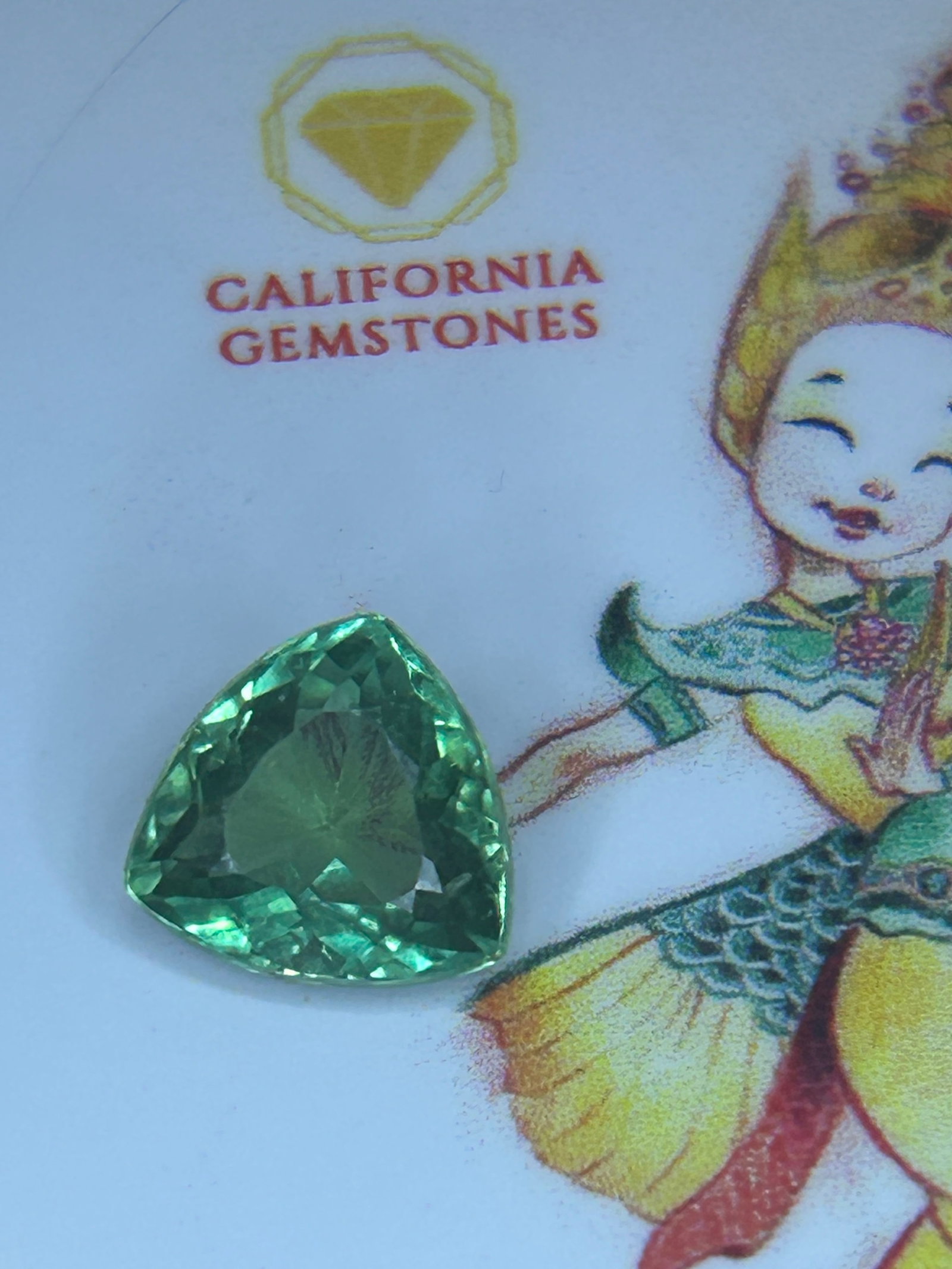 4.0 Carat ---- Mozambique Tourmaline -- Trillion Cut ---- Certified: An exceptionally vivid and brilliant gemstone. It typically yields a size of roughly 9 to 10 mm across, offering excellent surface brilliance and striking color saturation. Mozambique tourmalines are