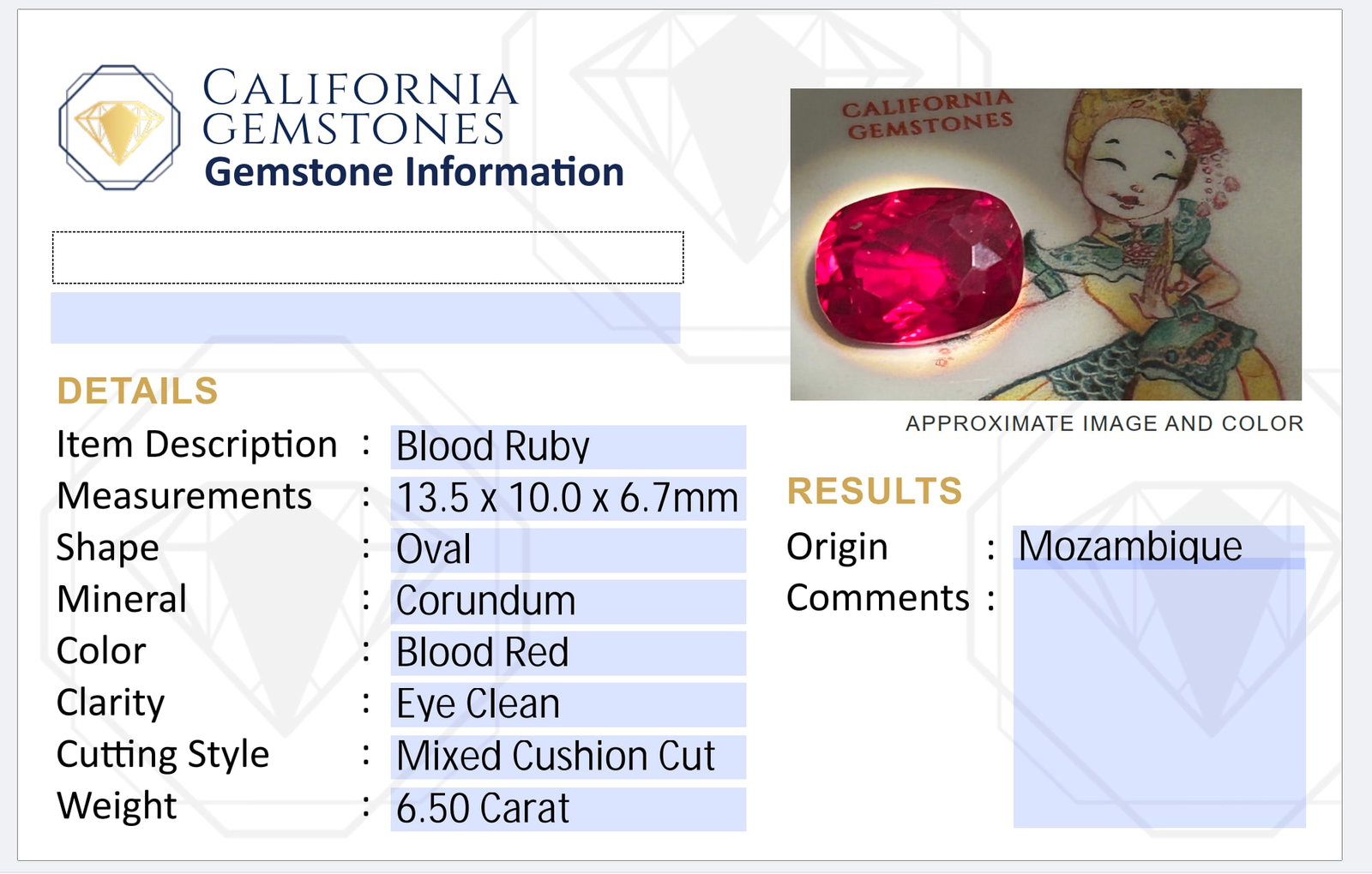 6.5 Carat ---- Natural Ruby ---- Mixed Oval Cushion Cut ---Certified - 2