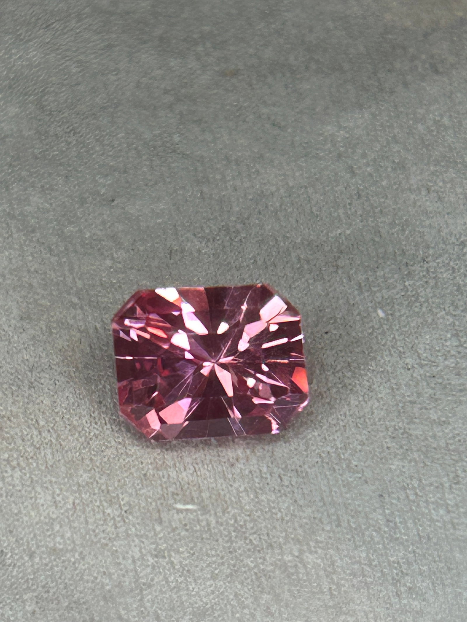 7.30 Carat ---- Natural Ceylon Peach Sapphire----Emerald Step Cut ----AGL Certified: From Sri Lanka, showcasing a soft pastel-orange to pinkish-orange hue, linear step facets, and high durability rated at 9 on the Mohs hardness scale.