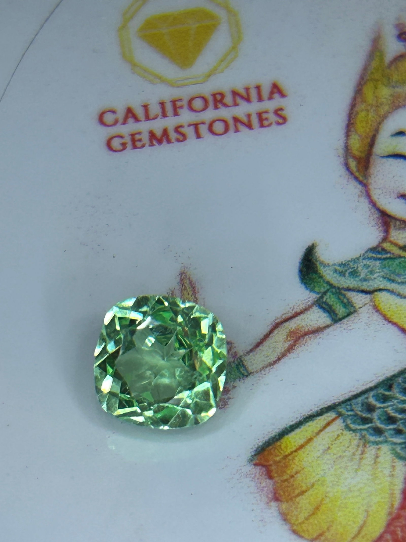 3.10 Carat ---Natural Montana Green Sapphire----Cushion Cut----AGSL Certified (1 of 4)
