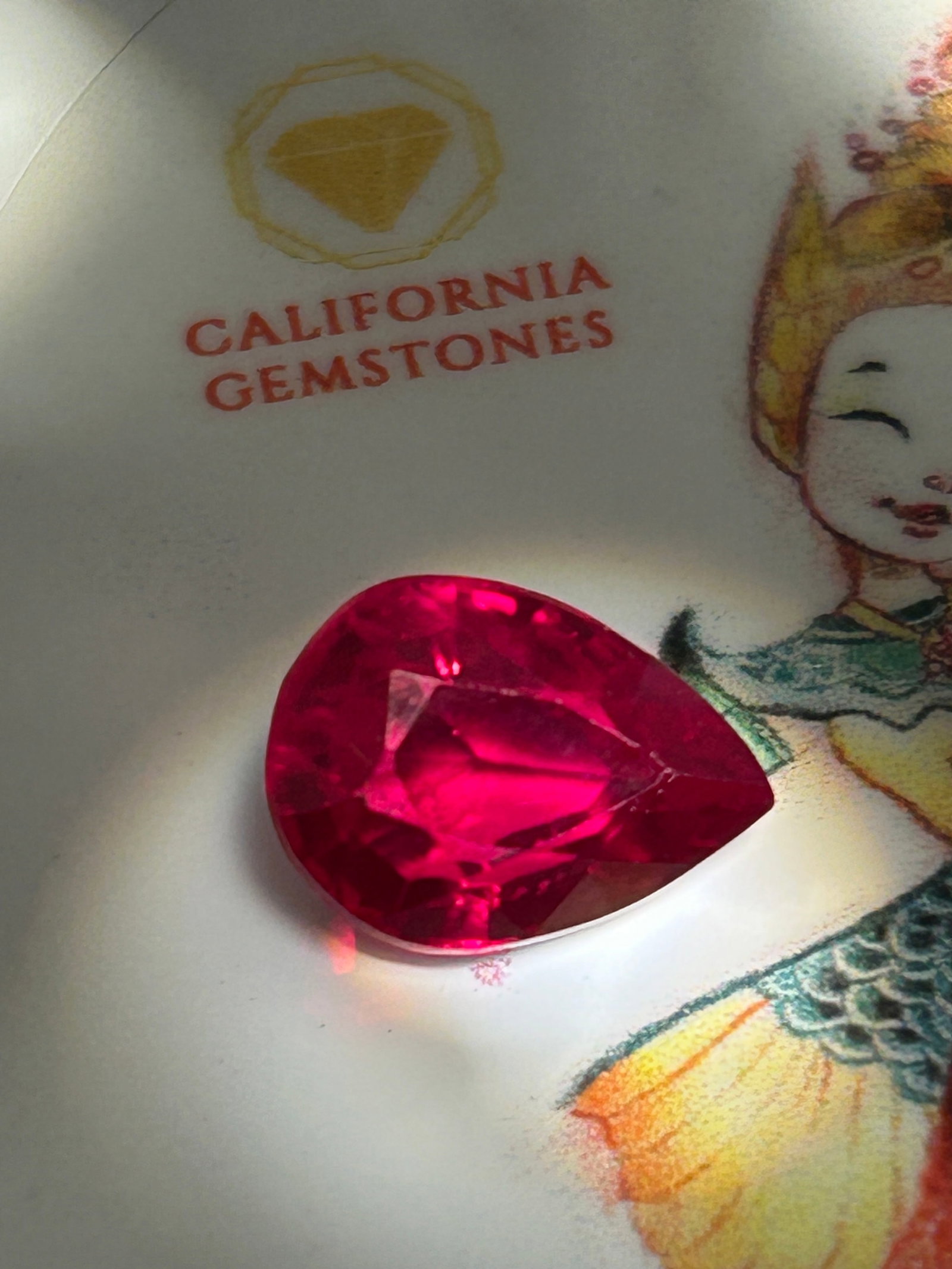 6.70 Carat ----Natural Mozambique Red Ruby---- Pear Cut---- Certified