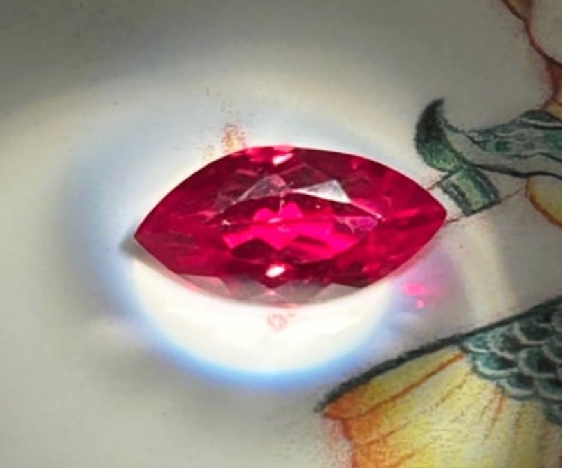 2.30 Carat ---- Natural Myanmar Ruby ----Marquise Cut: A 2.30-carat natural Myanmar ruby is highly valuable. A vibrant gemstone. The elongated, eye-catching marquise cut creates the optical illusion of a larger stone while providing excellent brilliance, 