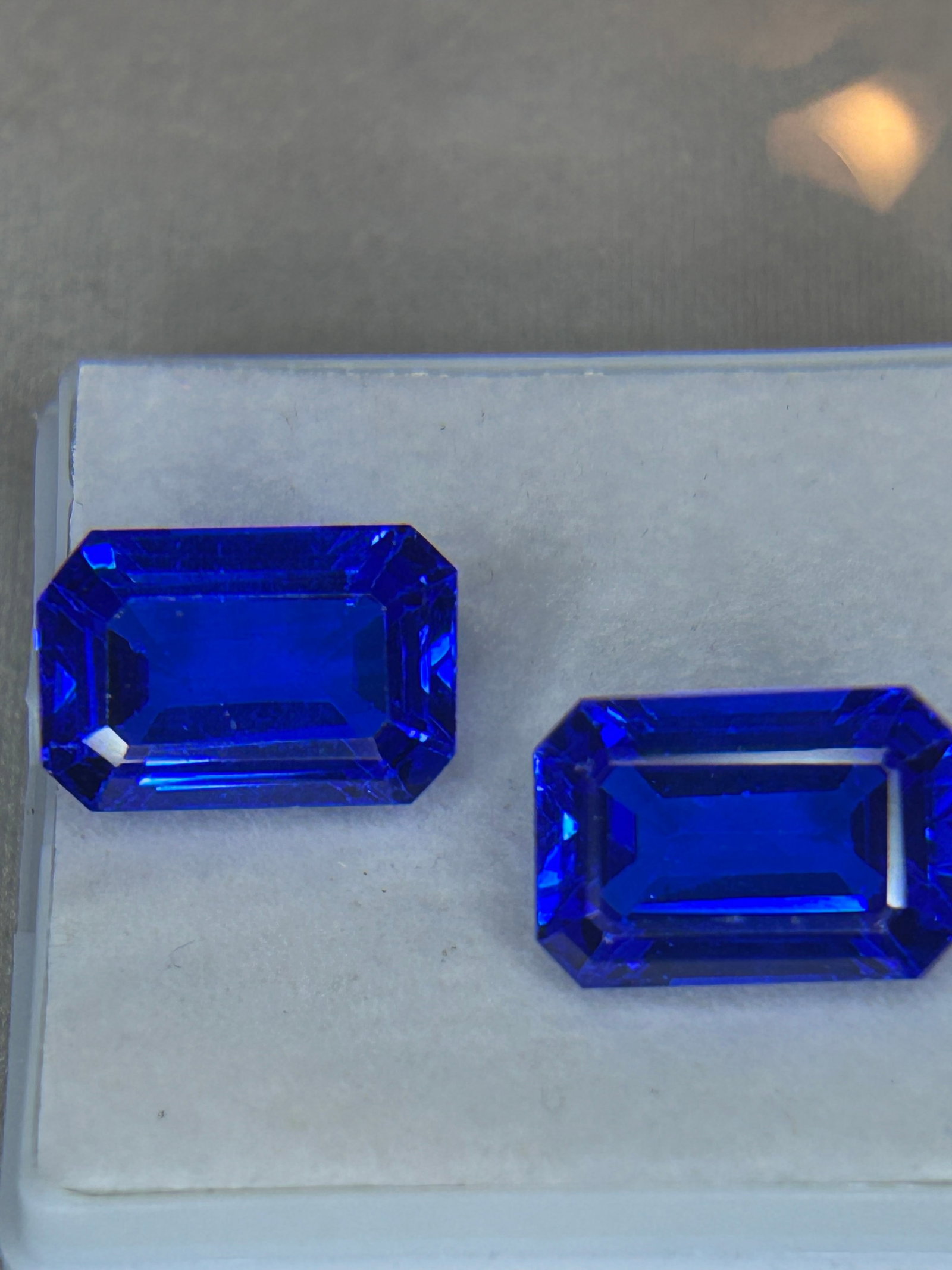 20 Carat -- Natural Blue Sapphire PAIR--- Emerald Step Cut --- EGL Certified (1 of 3)