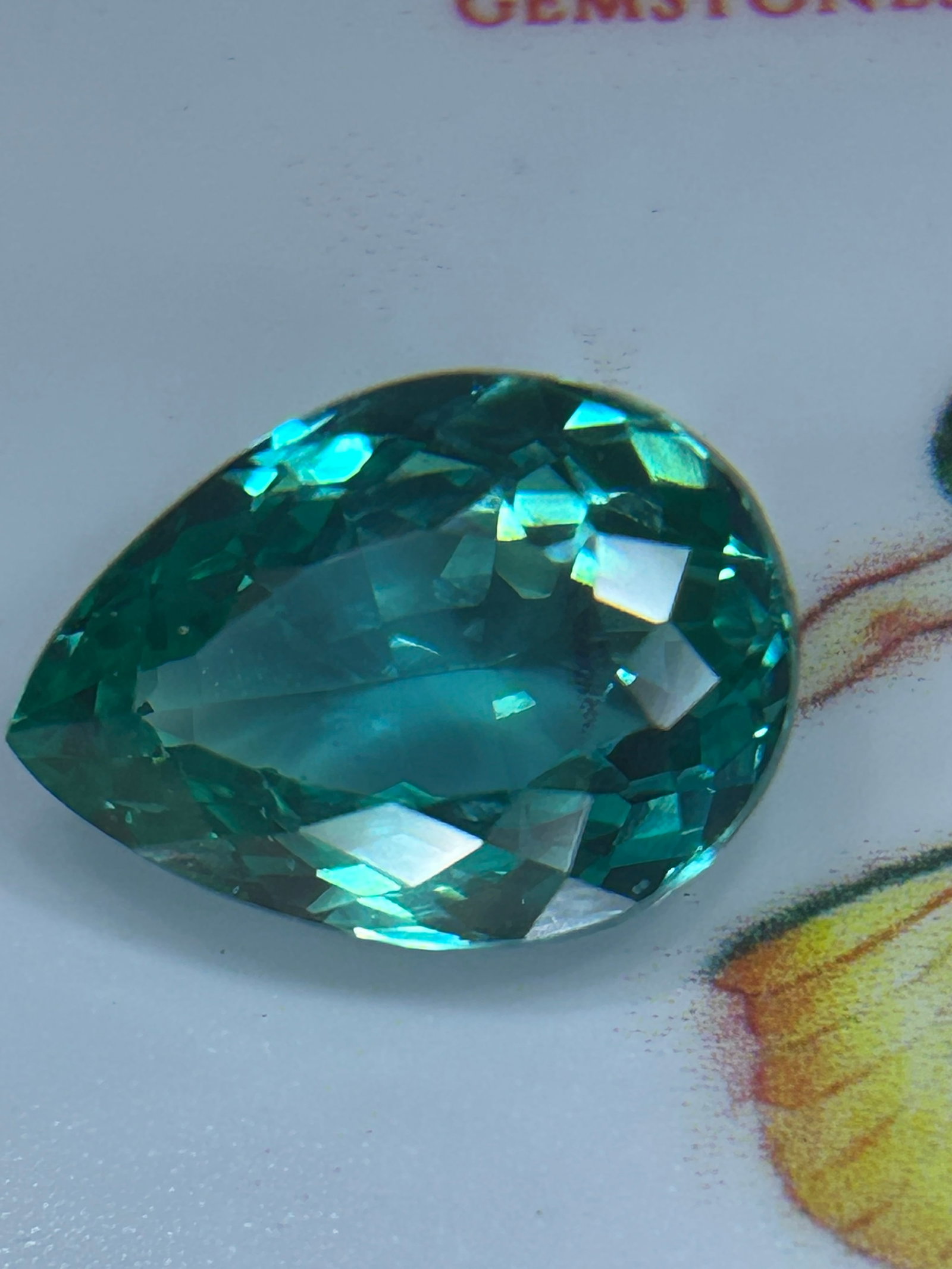 8.80 Carat Natural Brazilian Tourmaline Pear Cut (1 of 3)