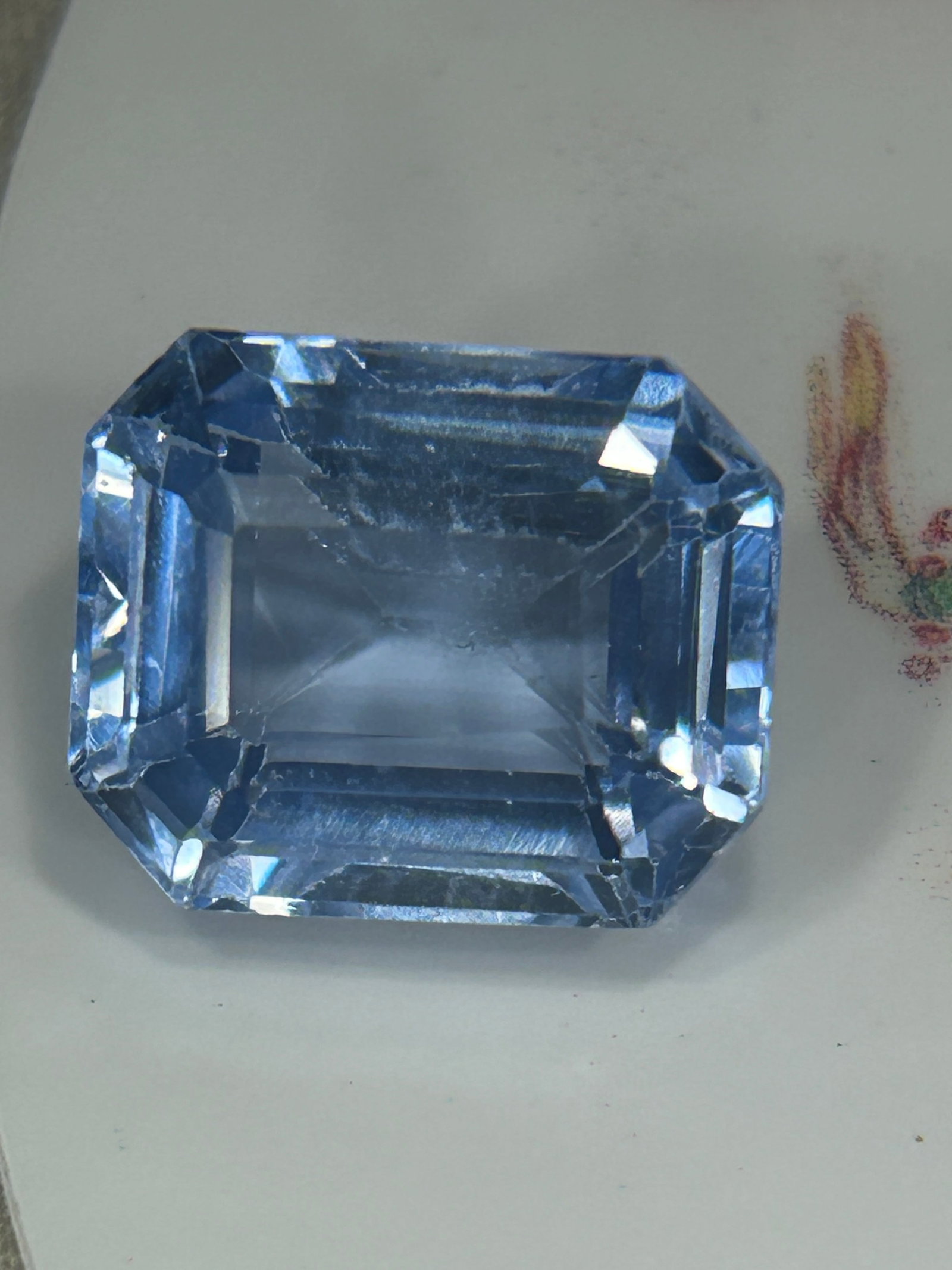 12 Carat ----Natural Ceylon Blue Sapphire ----Emerald Step Cut: Exceptional unheated velvety sky blue gem command much higher premiums. Long parallel facets that emphasize high clarity and sophisticated light reflection.