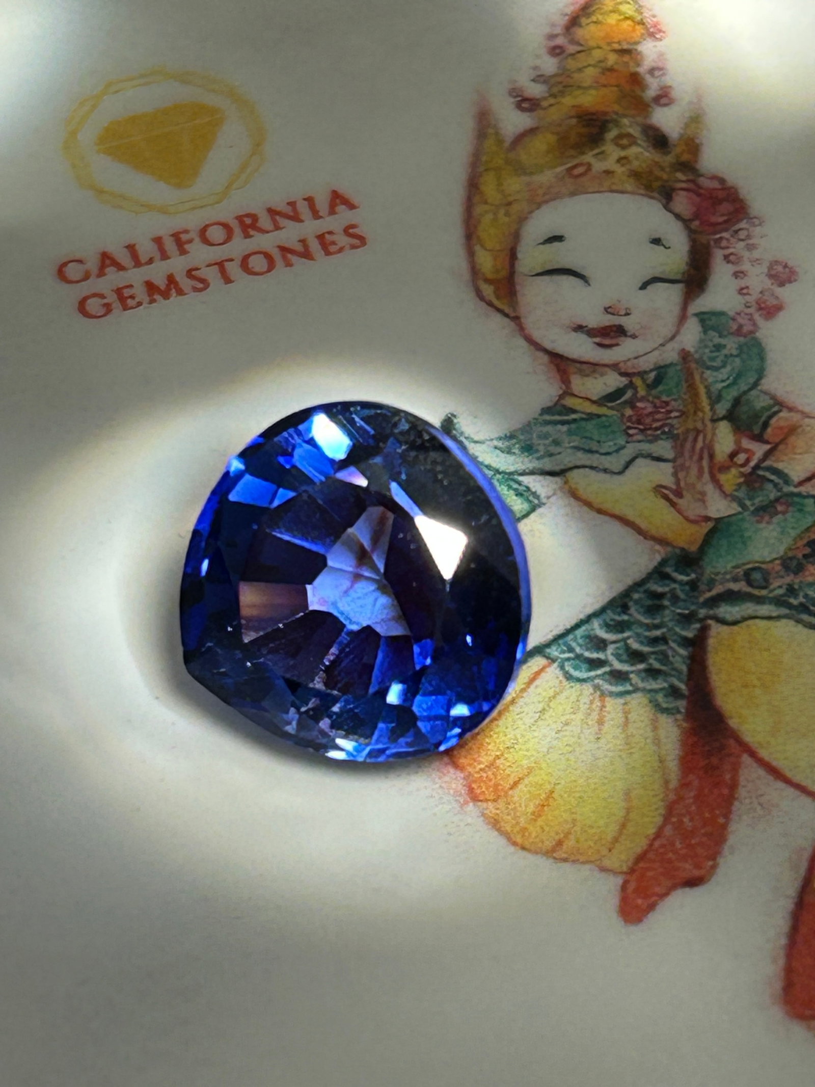 7.45 Carat --- Natural Ceylon Blue Sapphire --- Pear Cut (1 of 3)