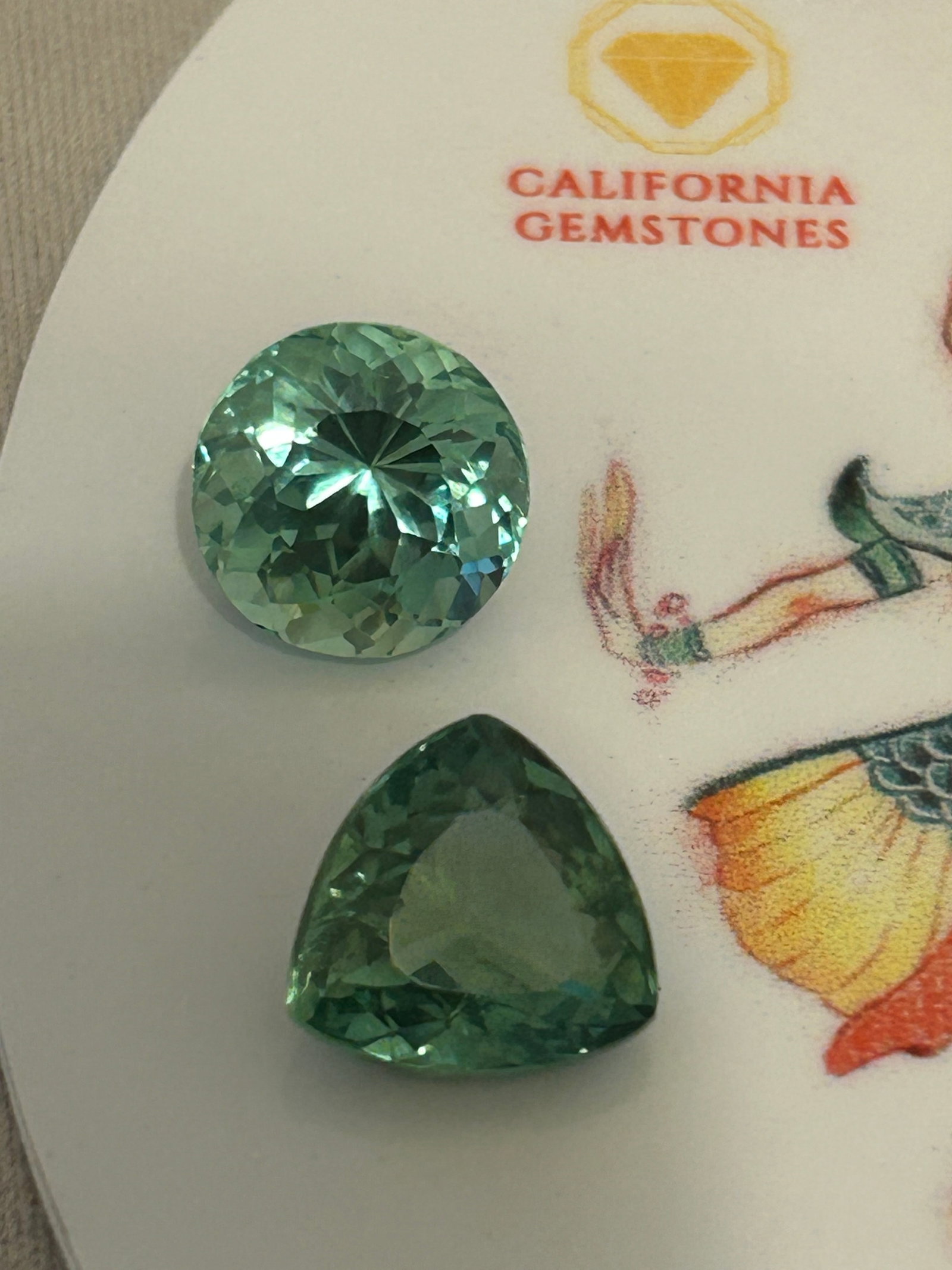 6.35 Carat --- Natural Namibian Light Green Tourmaline: Namibian tourmaline is a high-clarity, and bright, vibrant gemstone often displaying neon mint hues. Namibian material is renowned for its high quality and, when cut in a round shape, displays superio