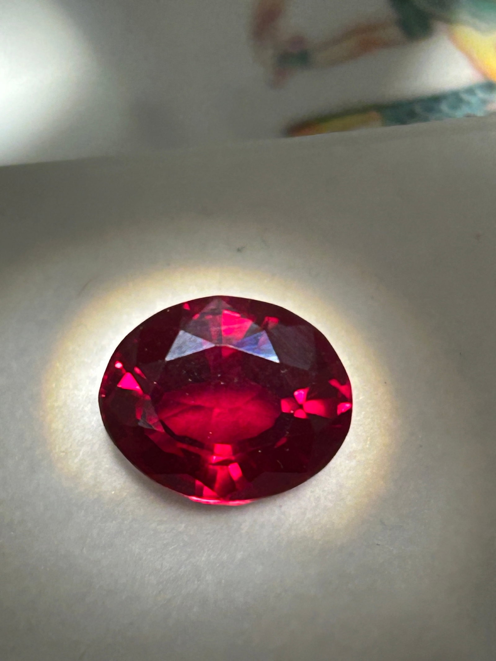 6 Carat ---Natural Mozambique Blood Ruby ---- Oval Cut: A large, vibrant red gemstone known for deep color saturation, excellent clarity, and a classic curved shape that maximizes brilliance.
