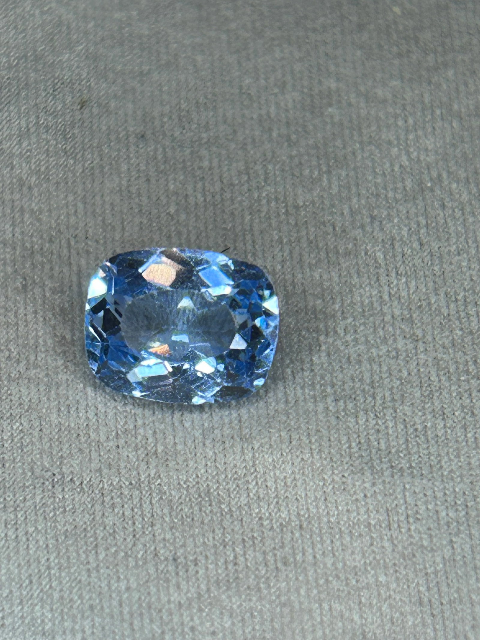 2 carat ---- Natural Blue Jeremejevite Cushion Cut--- Sourced from Adrar regions of Namibia: Yielding some of the finest blue gem-grade crystals in the world. Lean, faceted large-sized stones are exceptionally scarce. Jeremejevite is primarily prized as a rare collector's gemstone. Blue