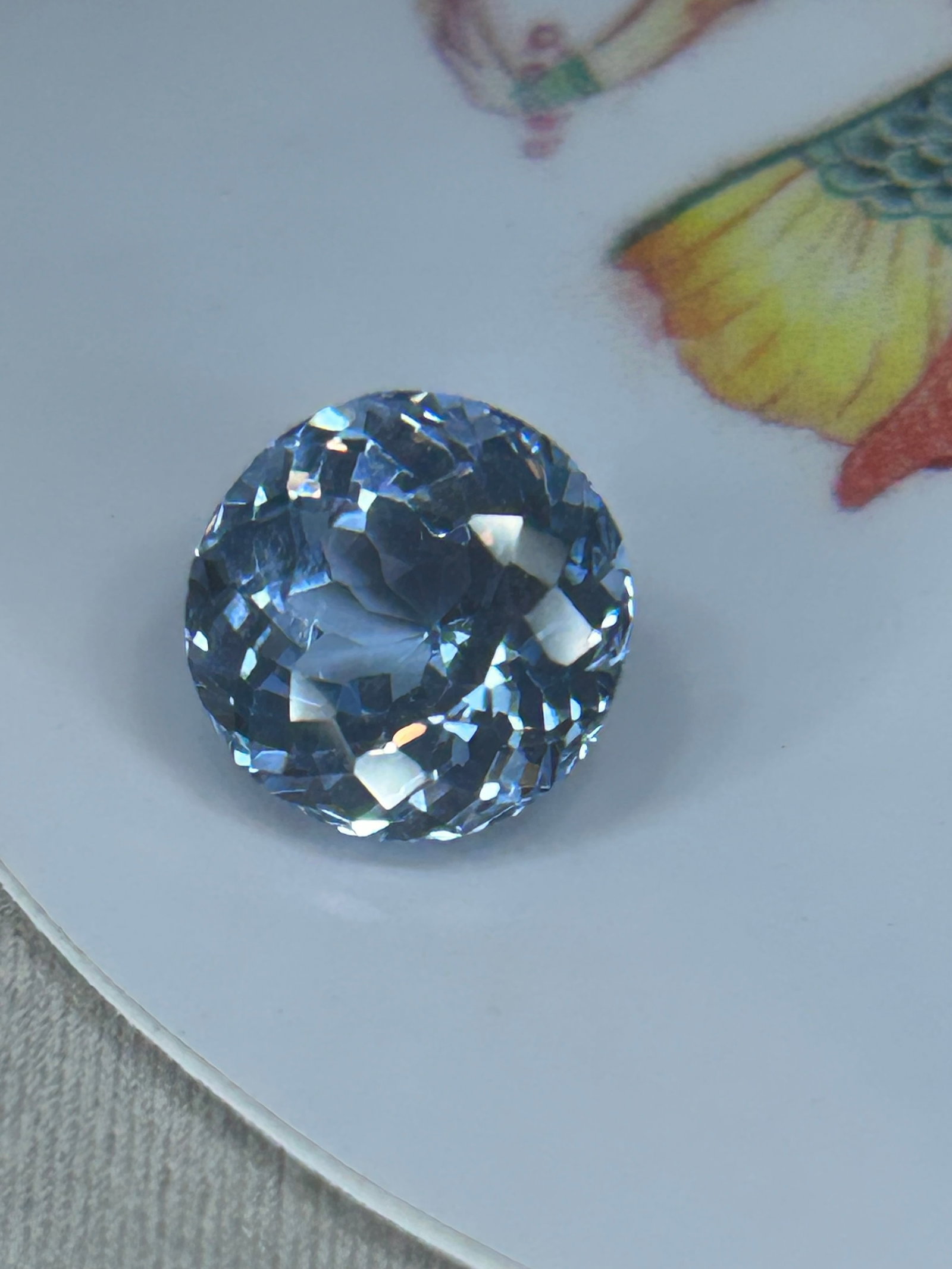 3.80 Carat ---- Natural Blue Spinel-- Round Cut: A rare and durable gemstone featuring vibrant brilliance, and untreated natural sky blue color.