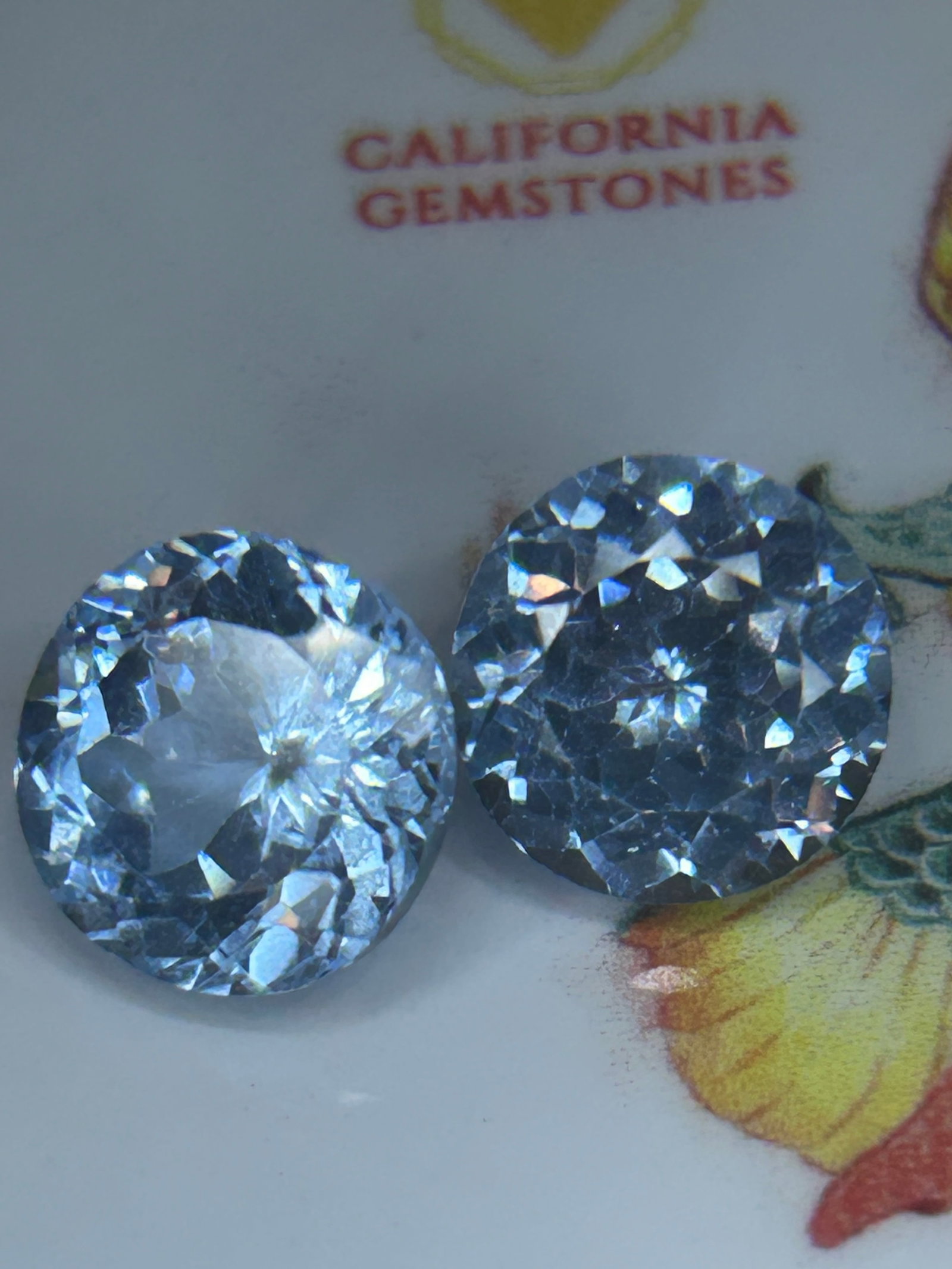 10 Carat ----Natural Blue Tourmaline----PAIR Brilliant Round Cut: offering deep indigo or teal-blue hues, balanced symmetry, and vivid light return. Matched pairs of this size and vibrant blue shade (indicolite) are rare, making them ideal for high-end custom