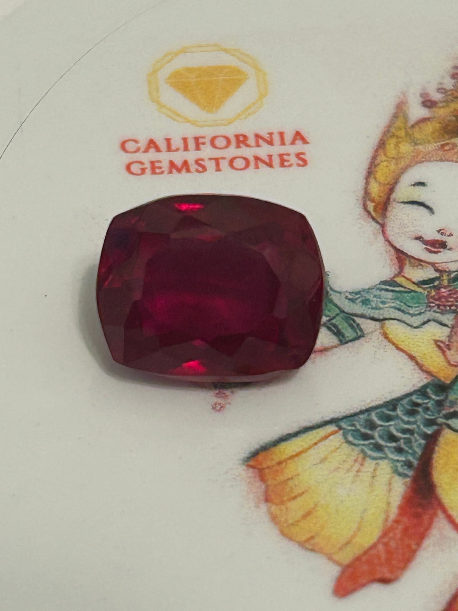 7.5 Carat ---- Blood Red Ruby --- Cushion Cut - 4