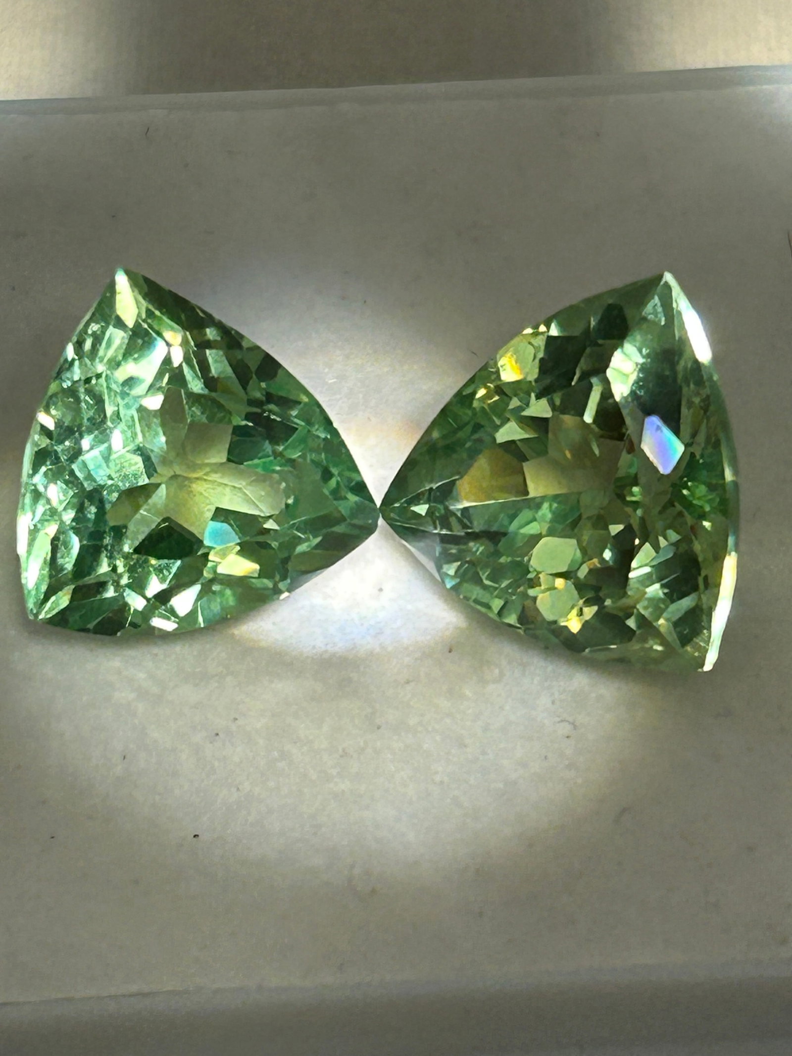 18 Carat --- Natural grandiderite PAIR-- Trillion Cut (1 of 3)