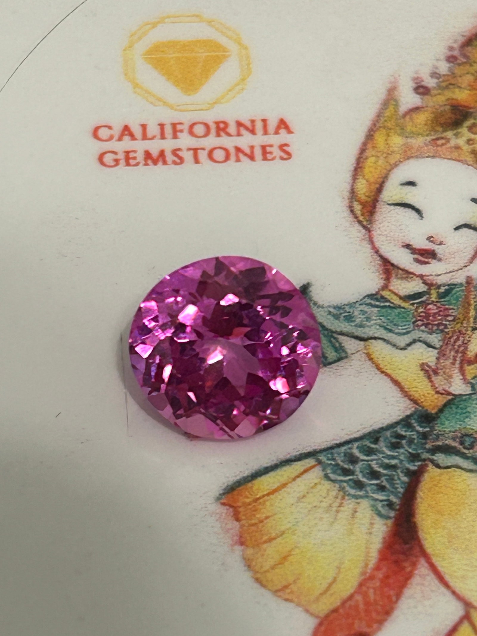 5.06 Carat ---- Natural Ceylon Pink Sapphire---- Round Cut: A region globally renowned for producing some of the world's finest colored corundum. Cut into a classic and highly coveted round brilliant shape, this substantial gemstone combines an impressive, inv