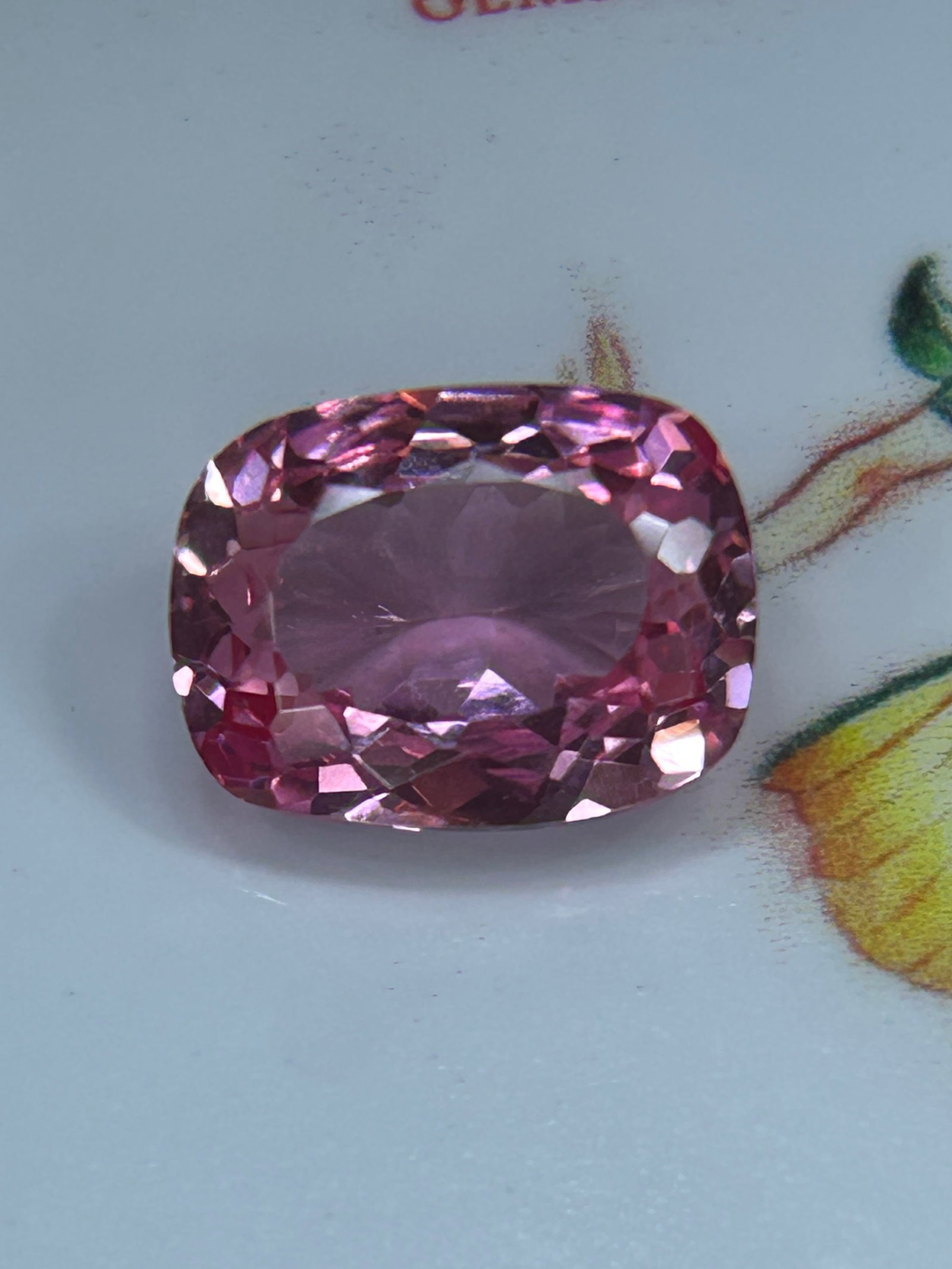 8.20 Carat Natural Pink Sapphire Mixed Cushion Cut: a classic Emerald Step Cut, a shape prized for its elegant "quiet luxury". As a gem-quality piece from the prestigious Andradite branch of the garnet family, a stone of this scale is a highly collecti