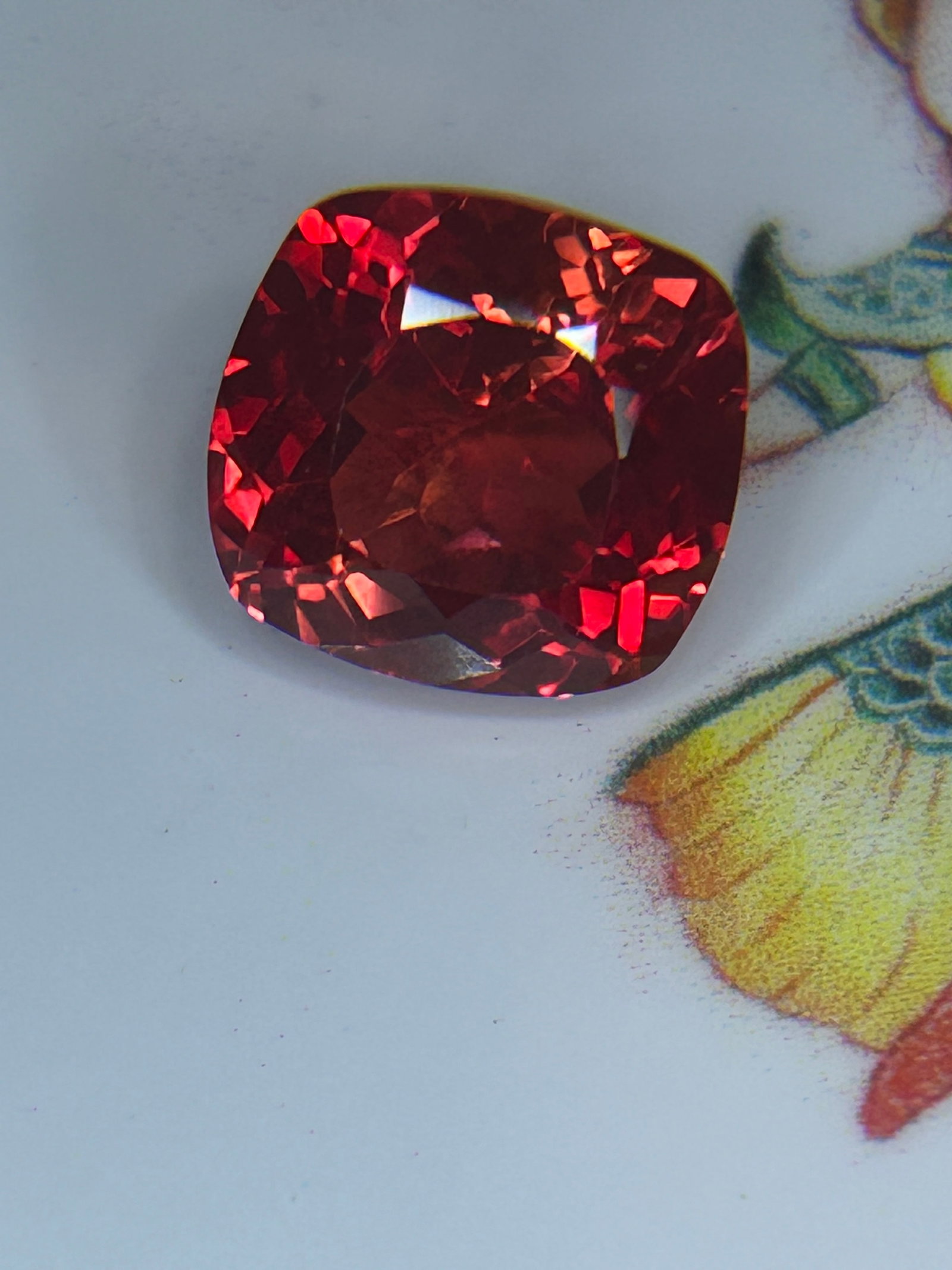 8.85 Carat ----Natural Ceylon Pink Sapphire----- Cushion Cut: Ceylon pink sapphire with a cushion cut is a rare, large loose gemstone originating from Sri Lanka, featuring a vibrant pink hue, transparent clarity, and rounded rectangular facets