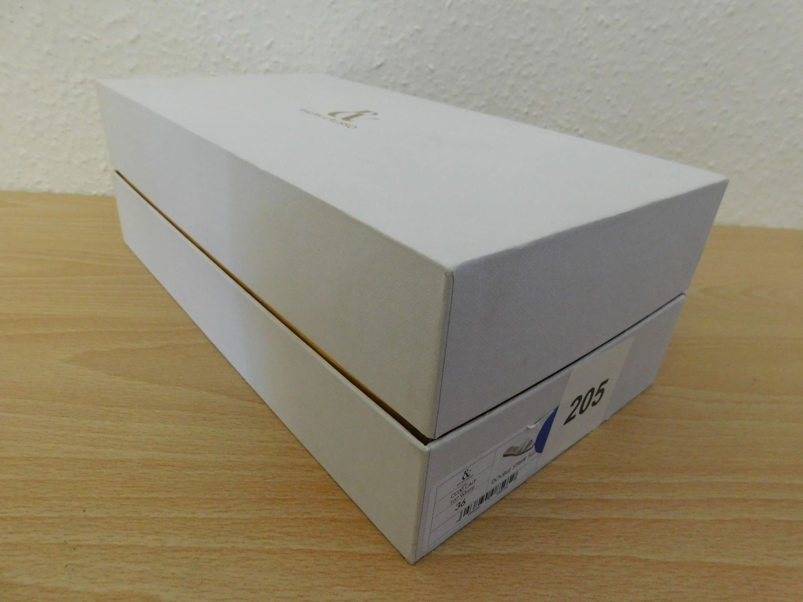 Pair of Ralph & Russo Double-Stripe Slide Sandals, Fabric Calf, White, With Box & Dust Bags. EU Size - 3