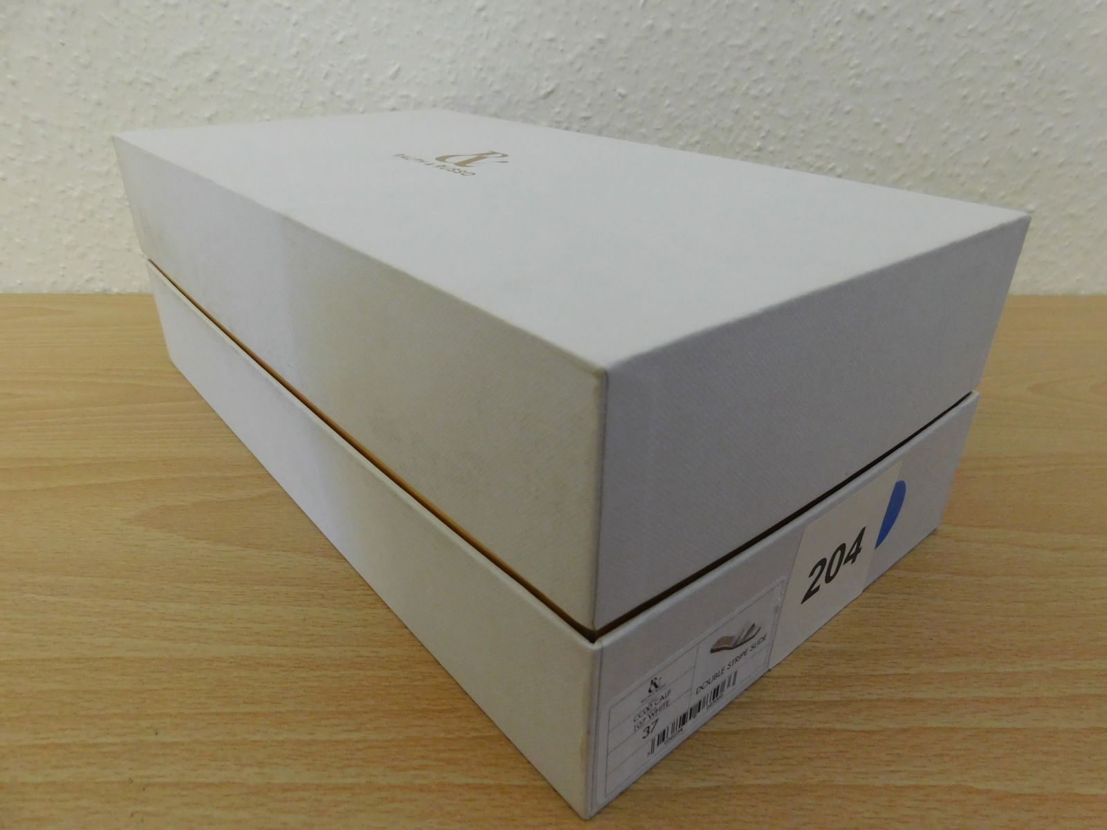 Pair of Ralph & Russo Double-Stripe Slide Sandals, Fabric Calf, White, With Box & Dust Bags. EU Siz - 3