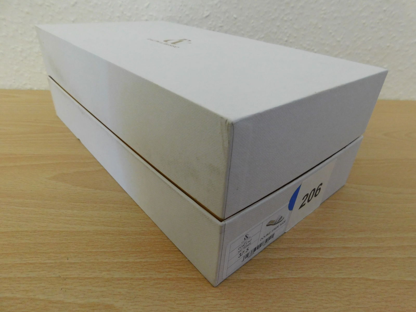 Pair of Ralph & Russo Double-Stripe Slide Sandals, Fabric Calf, White, With Box & Dust Bags. EU Size - 3