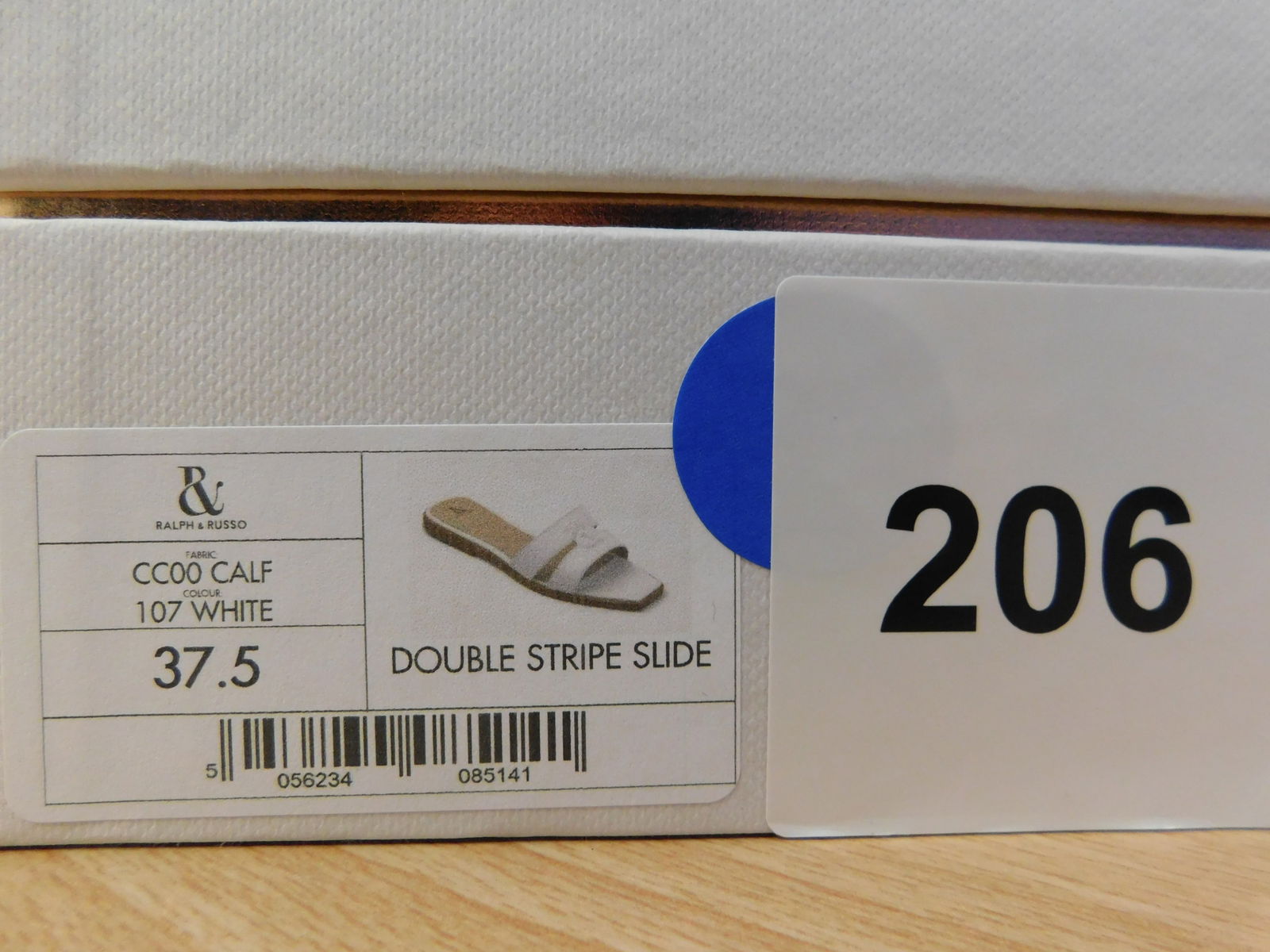 Pair of Ralph & Russo Double-Stripe Slide Sandals, Fabric Calf, White, With Box & Dust Bags. EU Size - 4