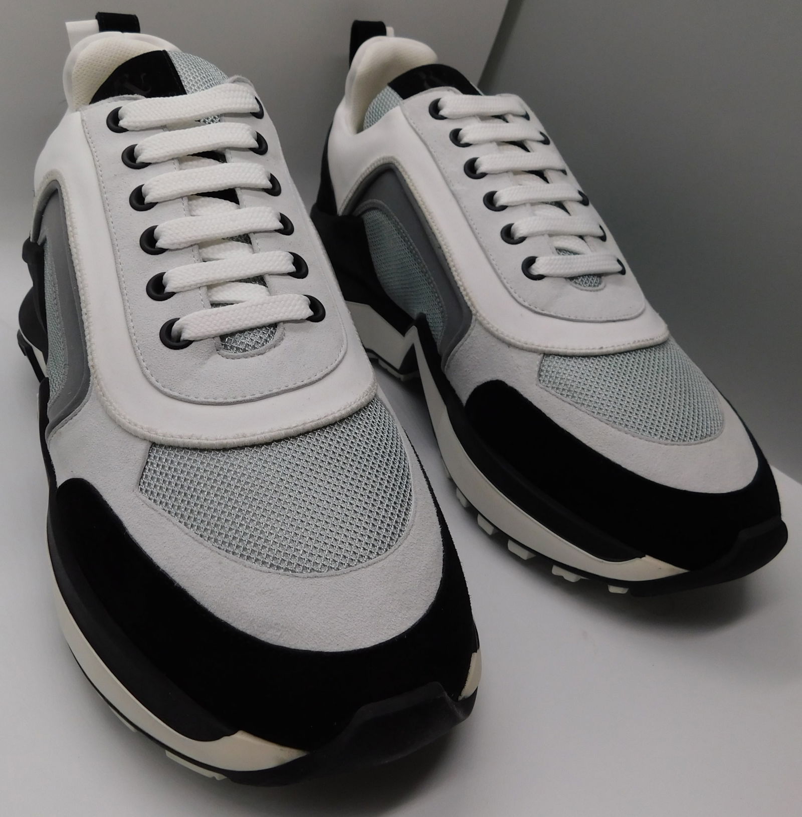 Pair of Ralph & Russo 4.0 Runner Sneakers, Suede Fabric, White Silver Black, With Box & Dust Bags. E (1 of 4)