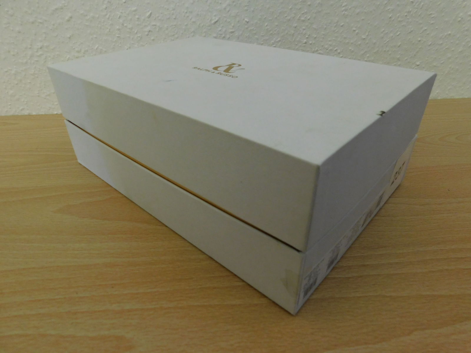 Pair of Ralph & Russo Empire Heel Pumps, Suede Fabric, Pale Blue/ Light Gold, With Box & Dust Bags. - 6