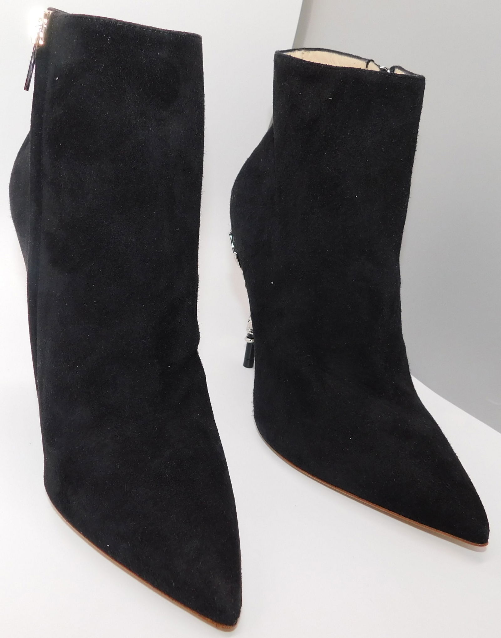 Pair of Ralph & Russo Eden Heel Closed Toe Ankle Boots, Suede Fabric, Black, With Box & Dust Bags. E (1 of 8)