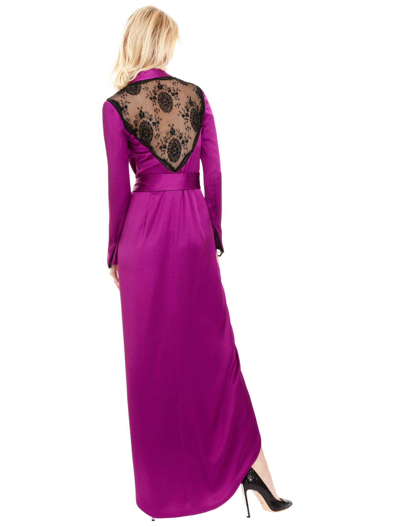 Ralph & Russo 19P11 E29, Sample 22 Evening Robe Dress with Embroidered Lace Inserts, Size 36 (RRP &# - 2