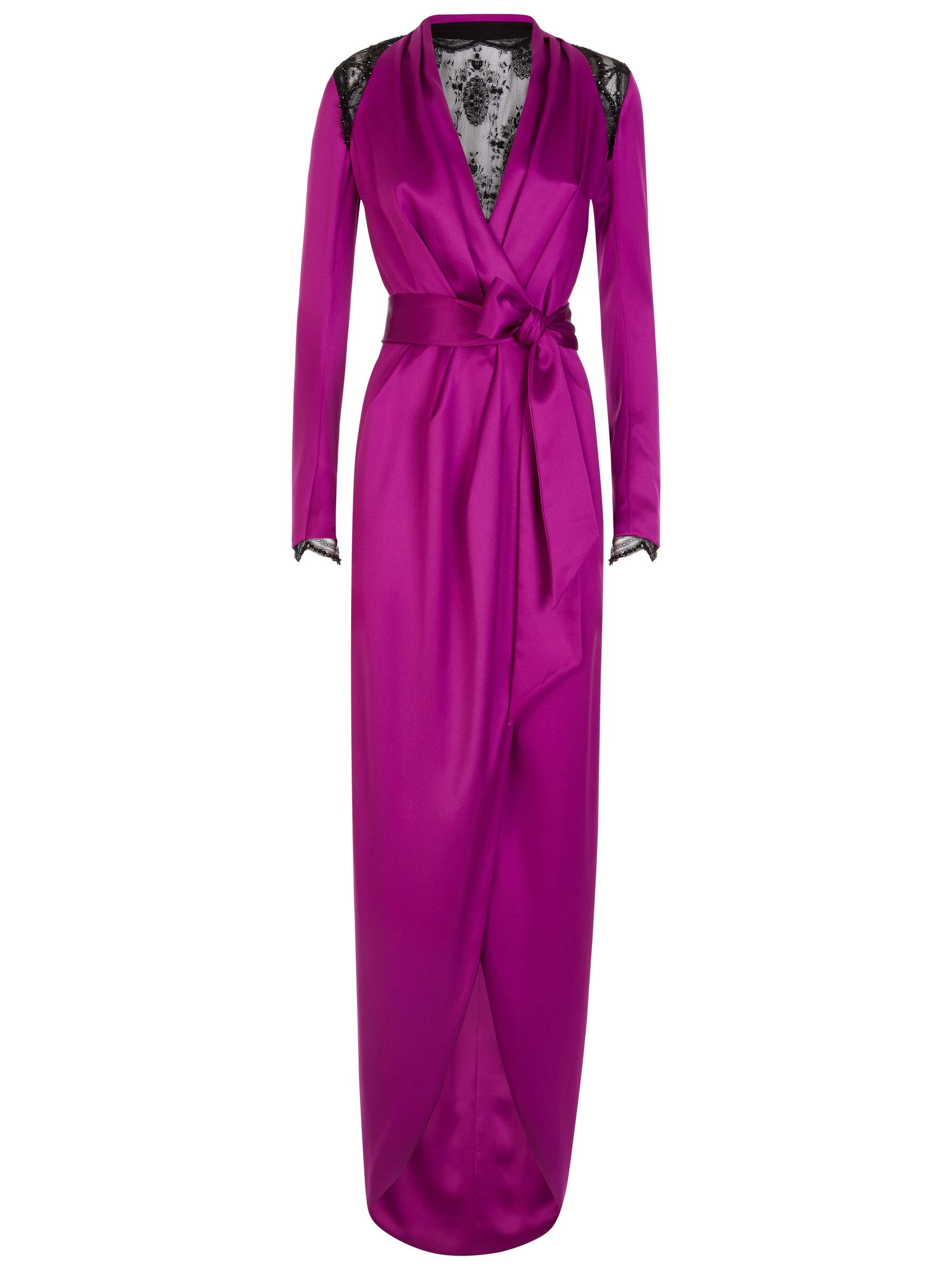 Ralph & Russo 19P11 E29, Sample 22 Evening Robe Dress with Embroidered Lace Inserts, Size 36 (RRP &# - 3