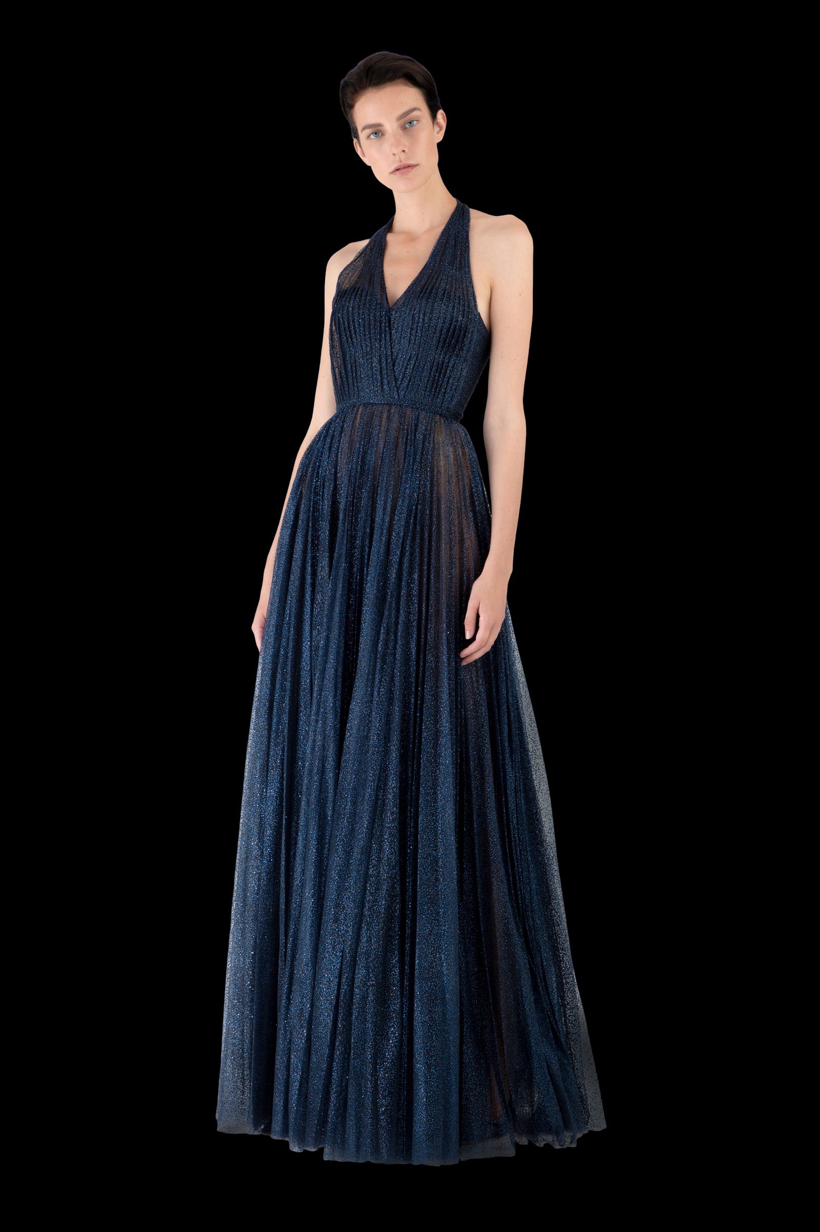 Ralph & Russo 19F11 D023, Navy Tulle Pleated Ball Gown, Navy, Size 46 (RRP £6,500) (1 of 7)