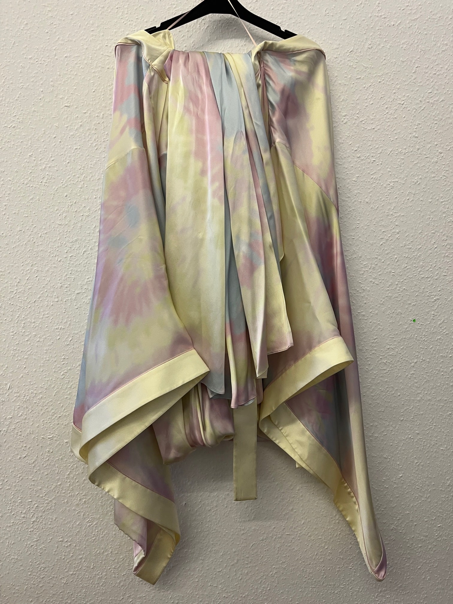 Ralph & Russo 20U 11 D285 Tie-Dye Silk Twill Mini Dress with Train, Pink/Yellow, Size 38 - 4