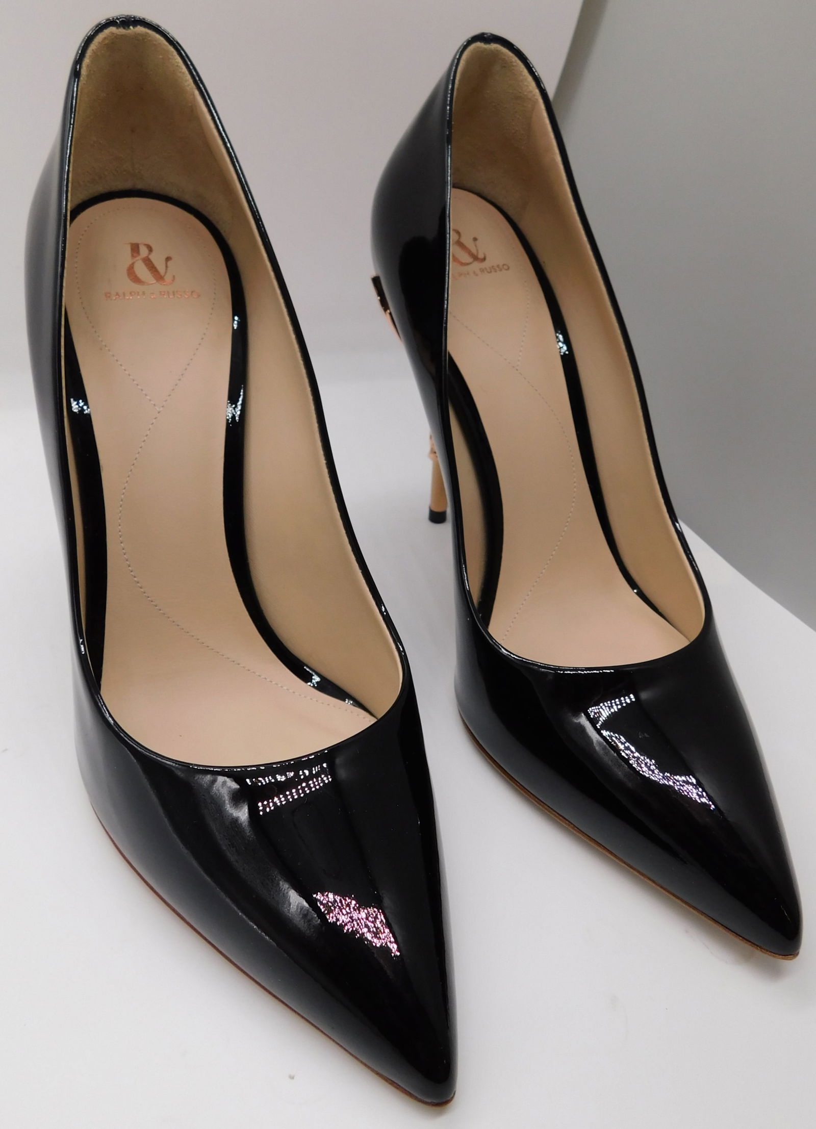 Pair of Ralph & Russo Eden Heel Pumps, Black/ Rose Gold, With Box & Dust Bags. EU Size 39.5. (1 of 4)