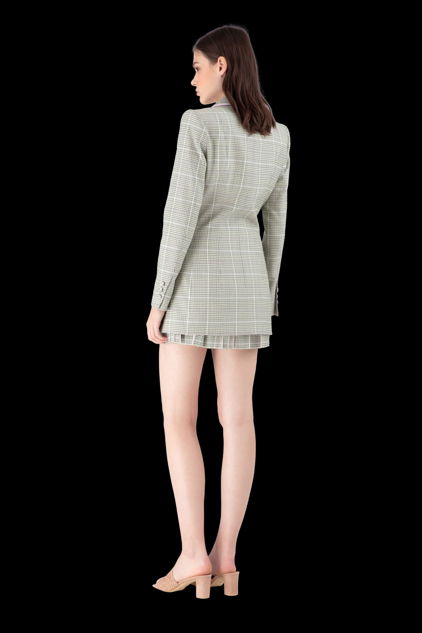 Ralph & Russo 20U 11 J205 Grey Wool Check Tailored Blazer, Multi Green, Size 44 (RRP £1,950) (1 of 5)