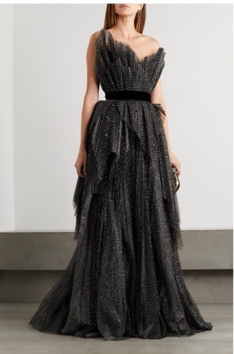 Ralph & Russo 20U 11 D255, Black and Silver Tulle Layered Ball Gown, Black/ Silver, Size 34 (RRP : Ralph & Russo 20U 11 D255, Black and Silver Tulle Layered Ball Gown, Black/ Silver, Size 34 (RRP £8,950) - Black and Silver Tulle Layered Ball Gown - A breath-taking dress is defined by a