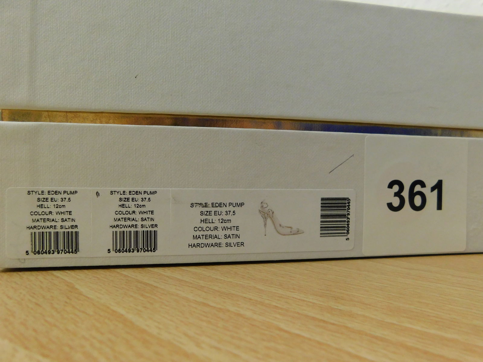 Pair of Ralph & Russo Eden Heel Pumps, Satin Fabric, White/ Silver, With Box & Dust Bags. EU Size 37 - 4