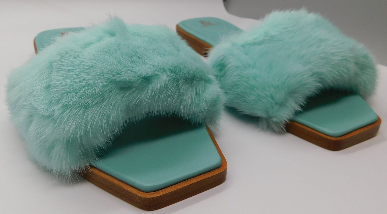 Pair of Ralph & Russo Mink Sliders, Mint, With Box & Dust Bags. EU Size 36.: Pair of Ralph & Russo Mink Sliders, Mint, With Box & Dust Bags. EU Size 36