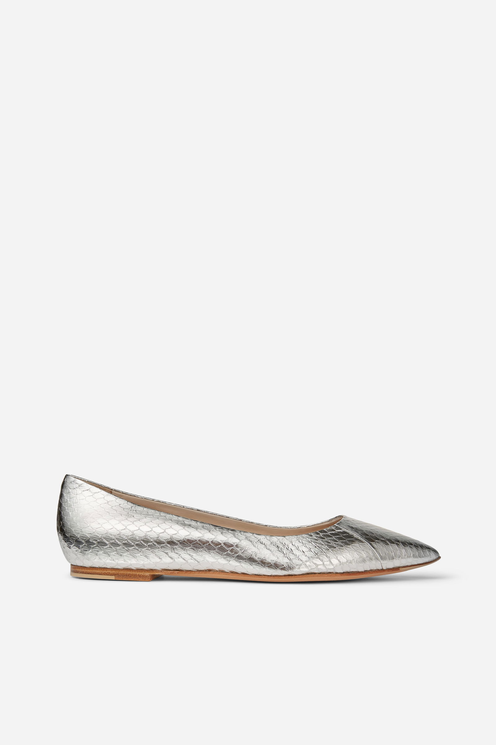 Pair of Ralph & Russo Ballerina Pointed Toe Sandals, Silver, With Box & Dust Bags. EU Size 38. - 4