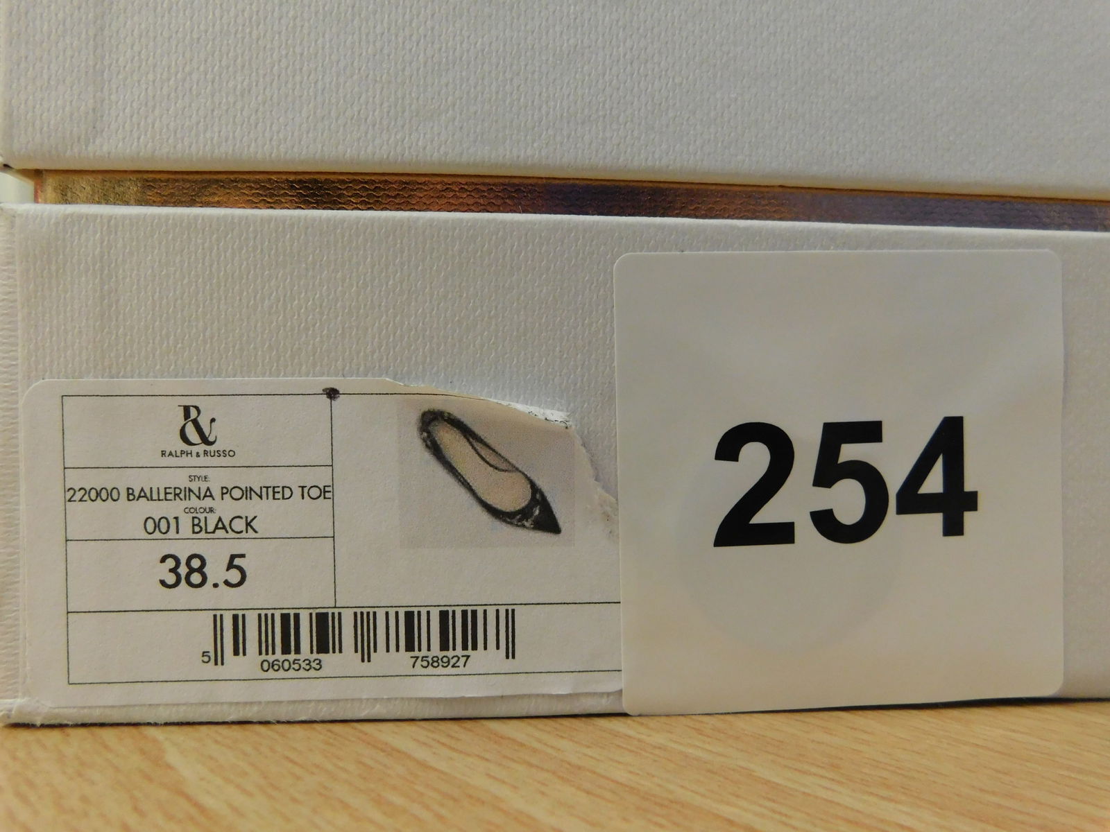 Pair of Ralph & Russo Ballerina Pointed Toe Pumps, Black, With Box & Dust Bags. EU Size 38.5. - 4