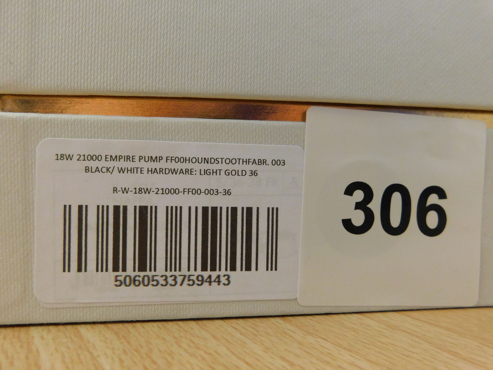 Pair of Ralph & Russo Empire Heel Pumps, Black/ White/ Light Gold, With Box. EU Size 36. - 4