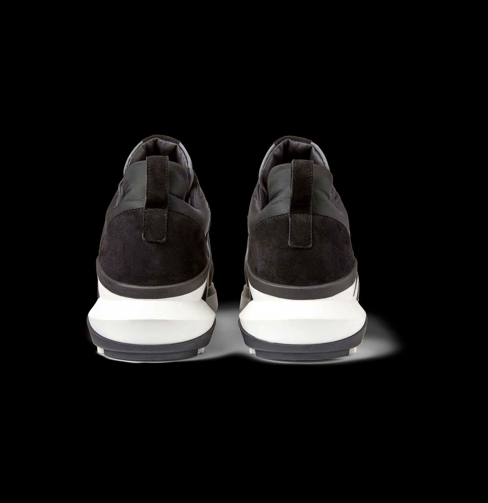 Pair of Ralph & Russo 4.0 Runner Sneakers, Suede Fabric, Black/ Silver, With Box & Dust Bags. EU Siz - 5