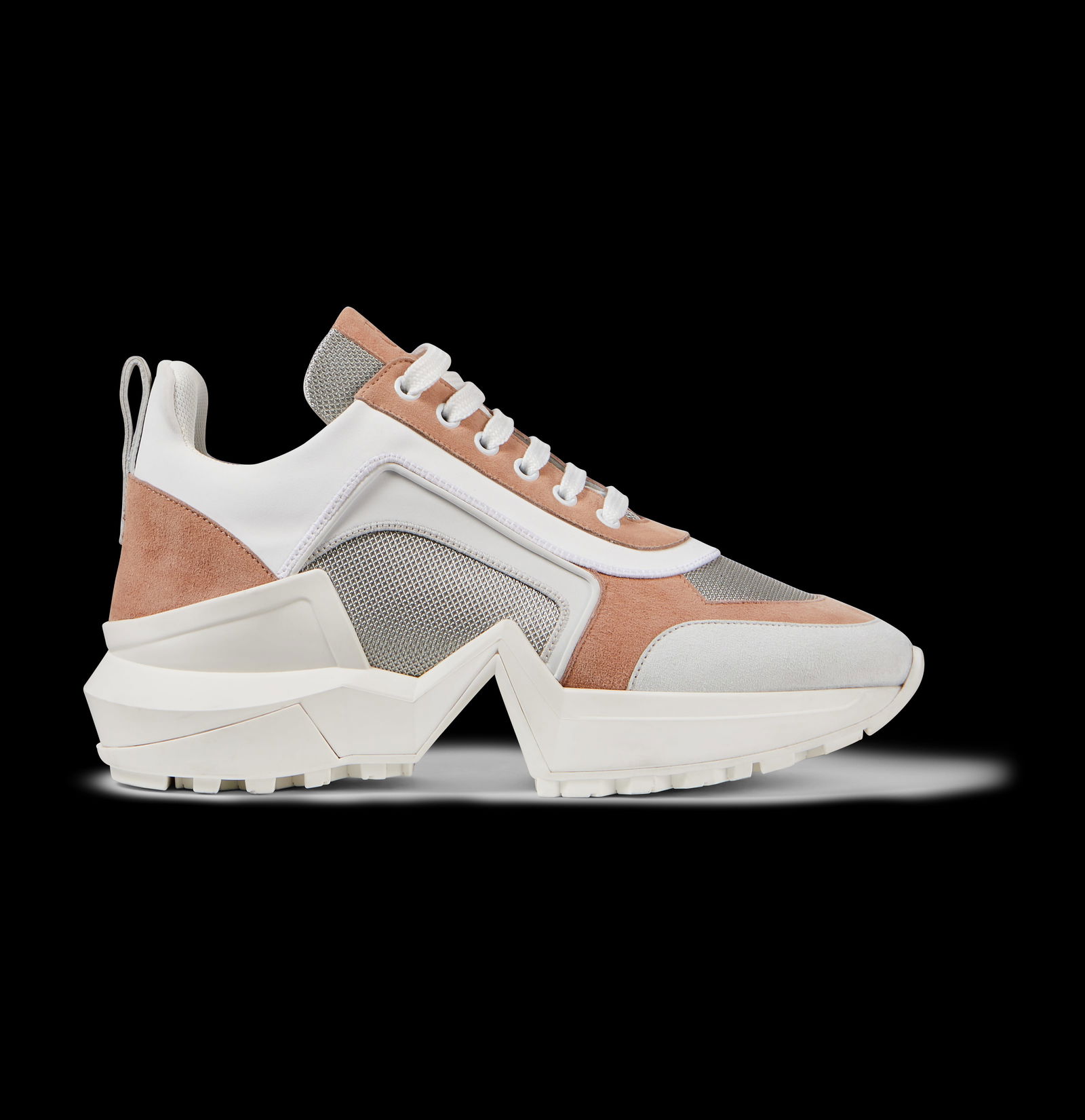 Pair of Ralph & Russo 4.0 Runner Sneakers, Suede Fabric, Tan White Silver with Box & Dust Bags. EU S - 2
