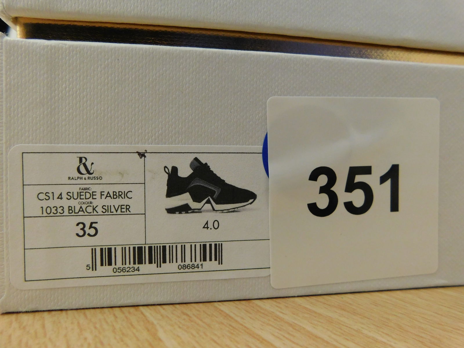 Pair of Ralph & Russo 4.0 Runner Sneakers, Suede Fabric, Black/ Silver, With Box & Dust Bags. EU Siz - 7