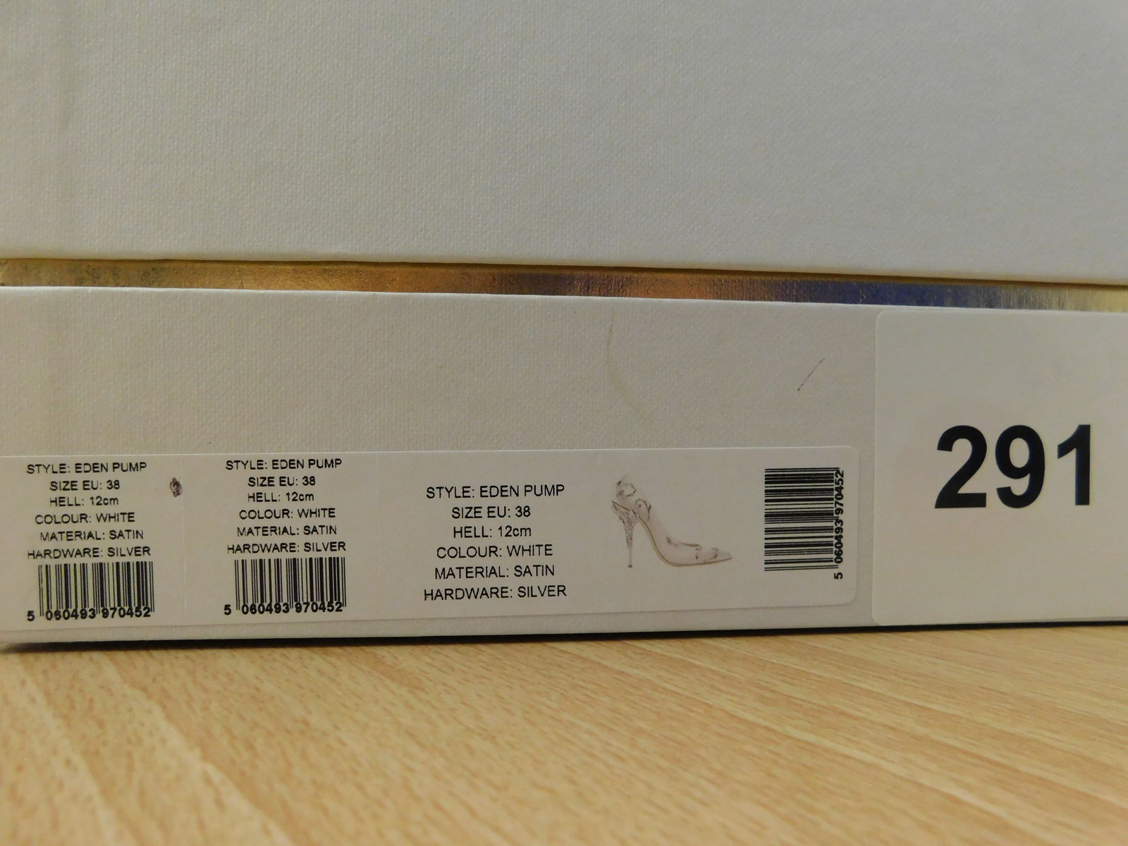 Pair of Ralph & Russo Eden Heel Pumps, Satin Fabric, White/ Silver, With Box & Dust Bags. EU Size 38 - 7