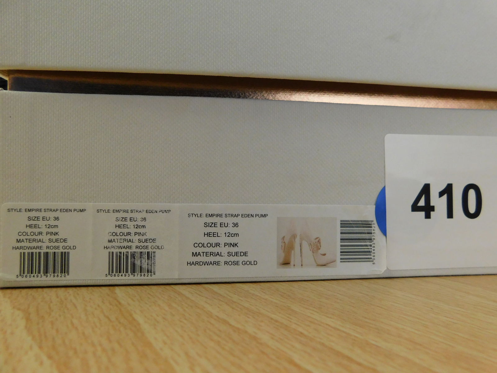 Pair of Ralph & Russo Empire Strap Eden Heel Pump, Suede Fabric, Pink/ Rose Gold, With Box & Dust Ba - 4