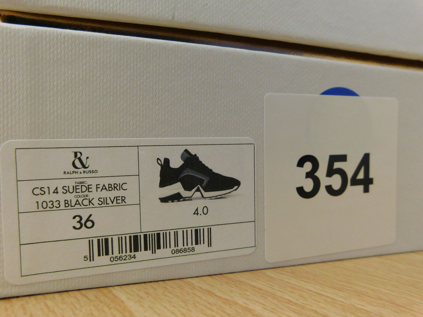 Pair of Ralph & Russo 4.0 Runner Sneakers, Suede Fabric, Black/ Silver, With Box & Dust Bags. EU Siz - 7