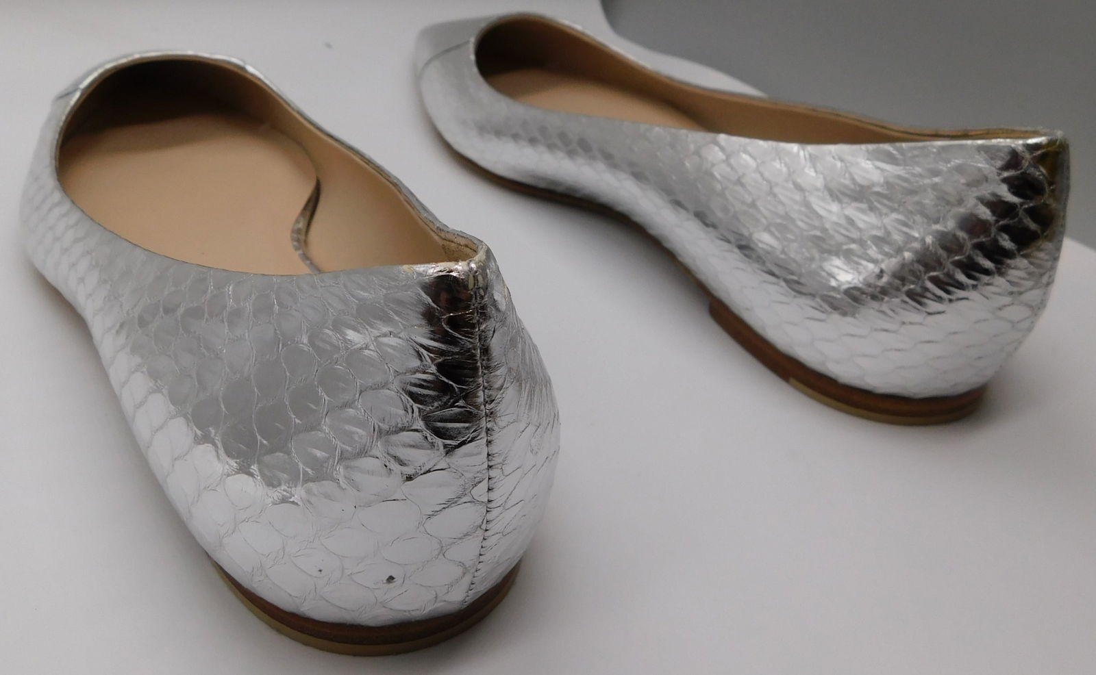 Pair of Ralph & Russo Ballerina Pointed Toe Sandals, Silver, With Box & Dust Bags. EU Size 37. - 2